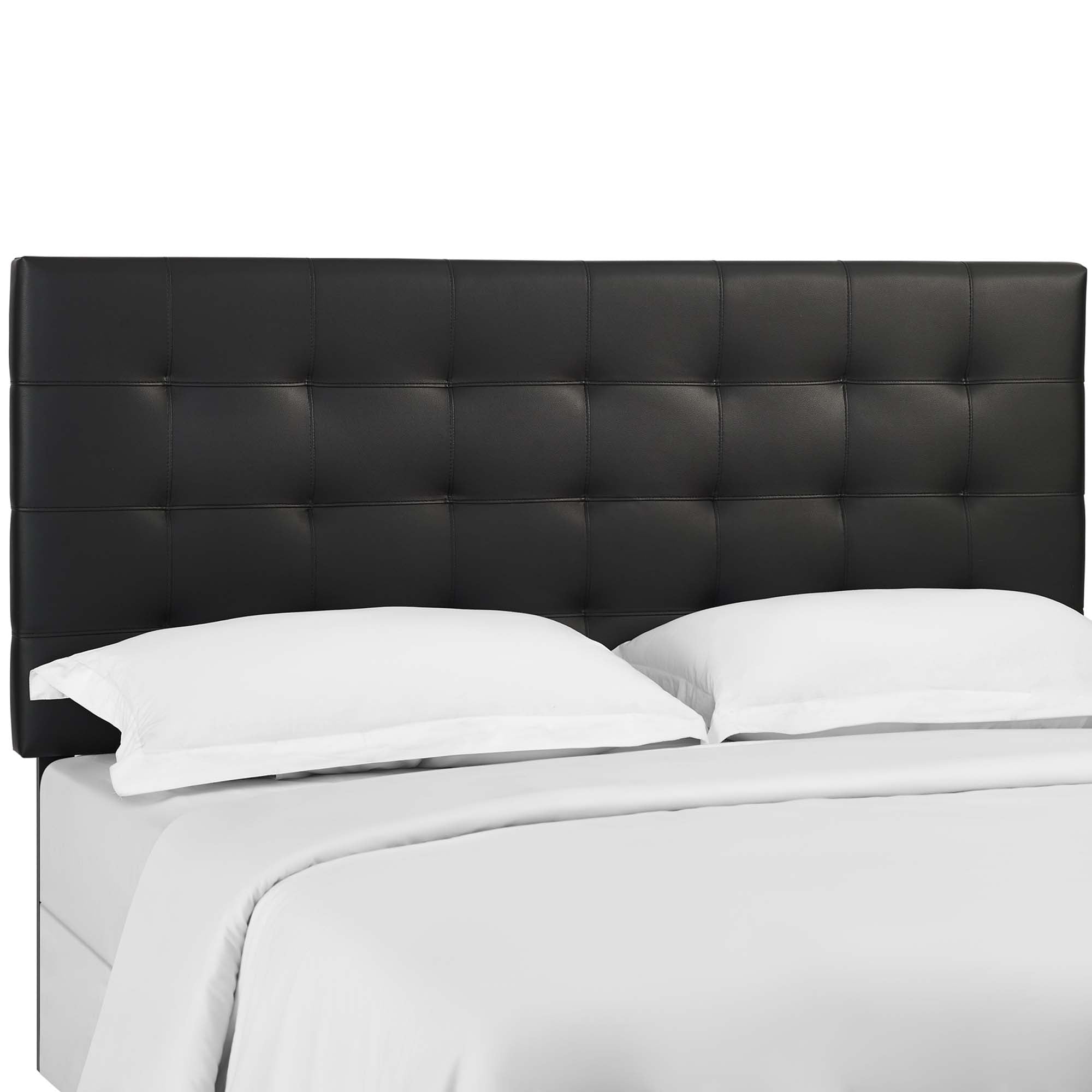 Paisley Tufted Upholstered Faux Leather and Headboard
