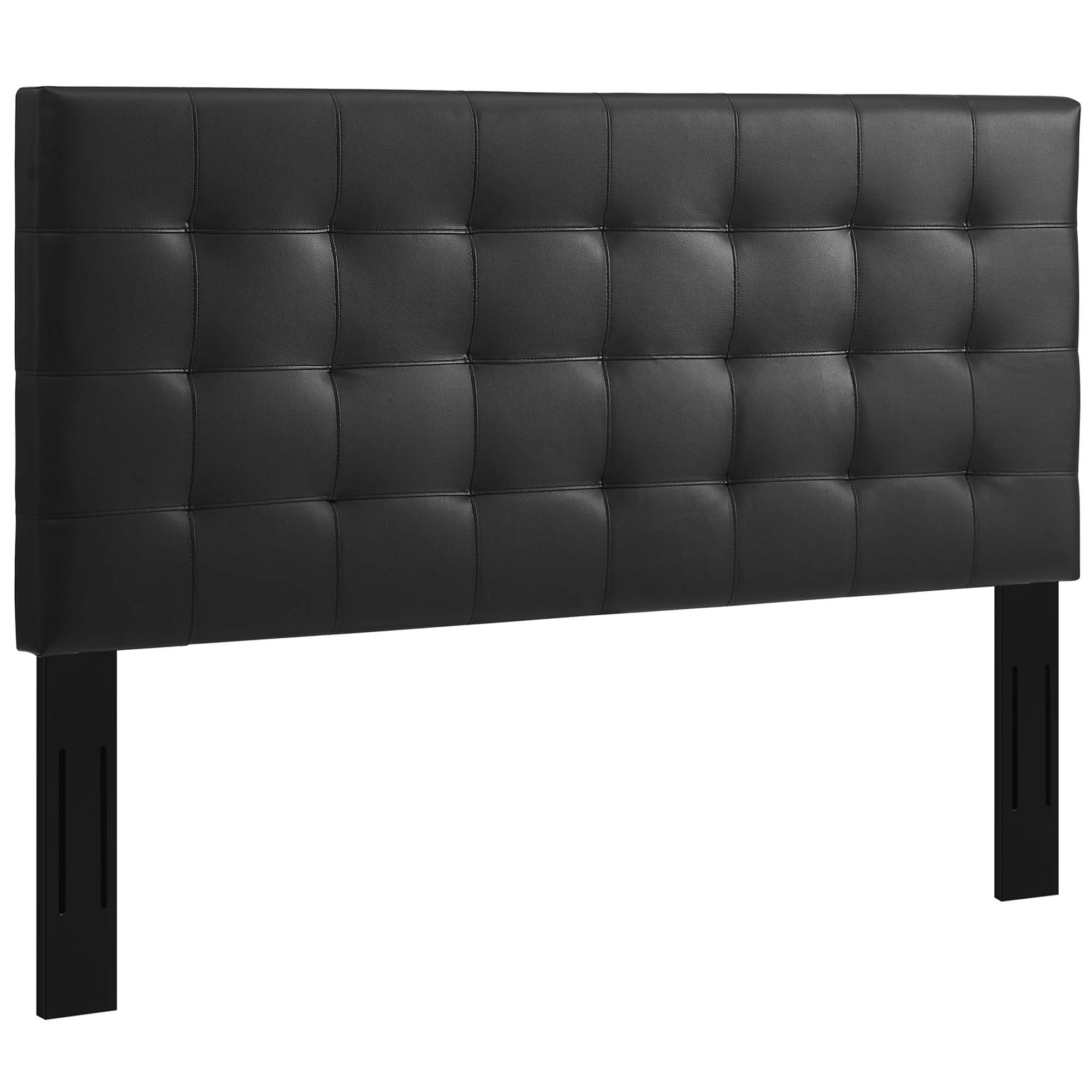 Paisley Tufted Upholstered Faux Leather and Headboard