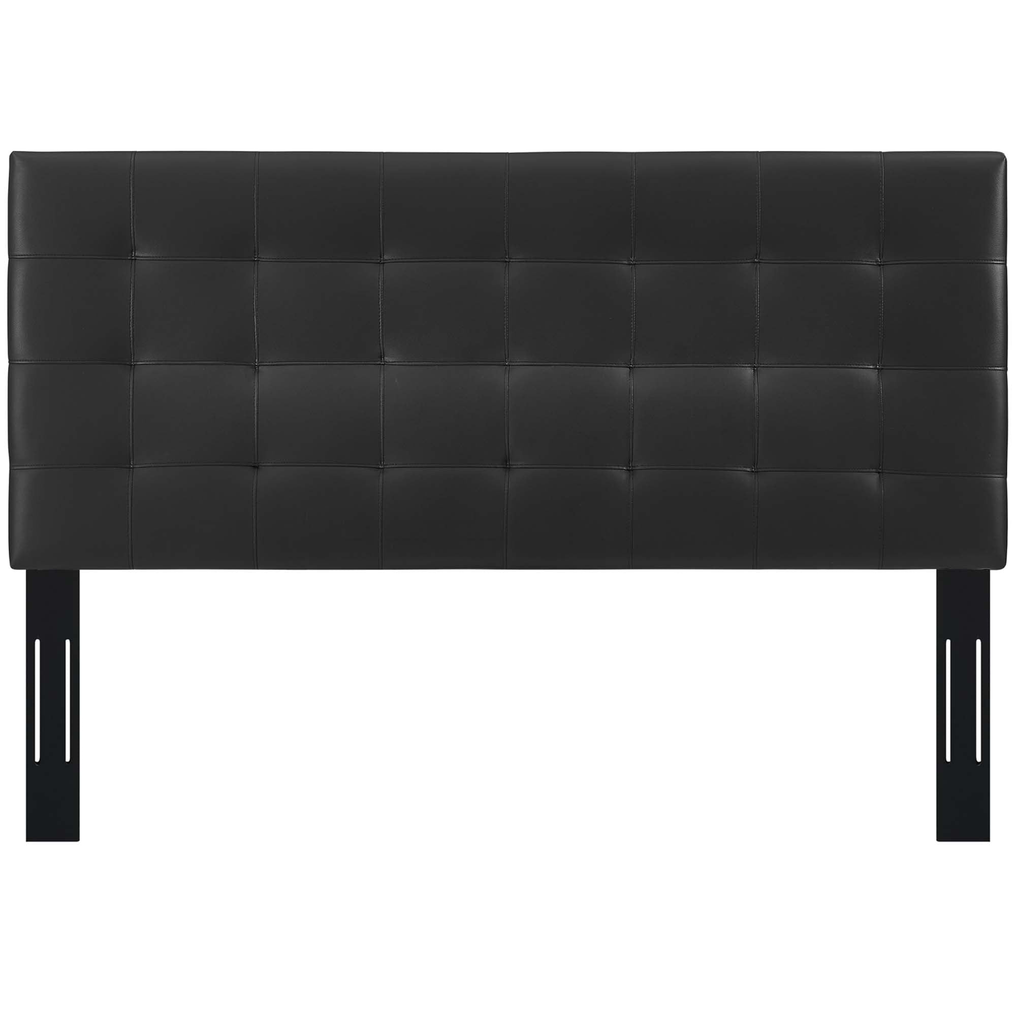 Paisley Tufted Upholstered Faux Leather and Headboard