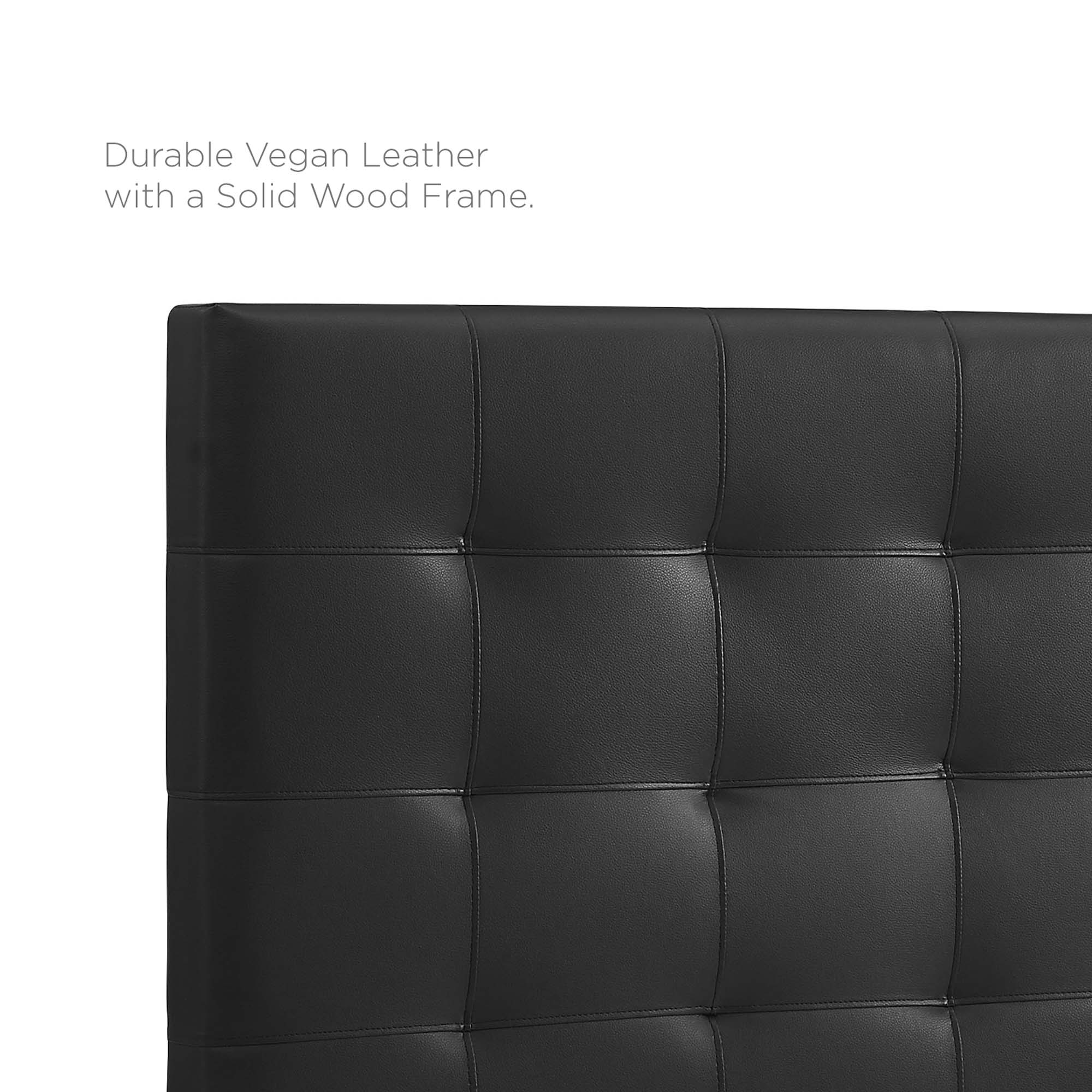 Paisley Tufted Upholstered Faux Leather and Headboard
