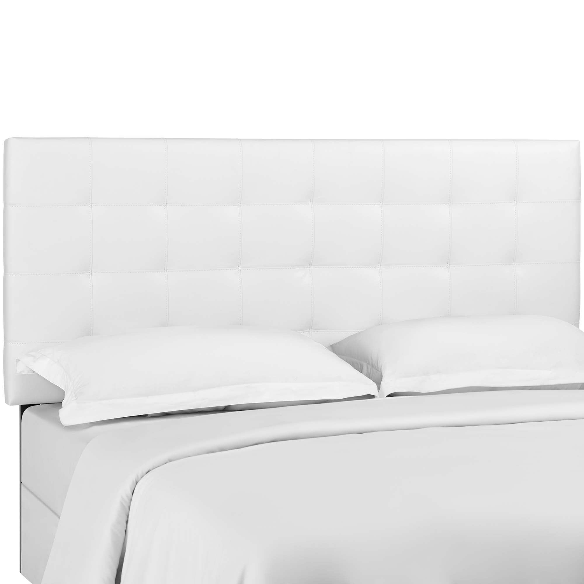 Paisley Tufted Upholstered Faux Leather and Headboard