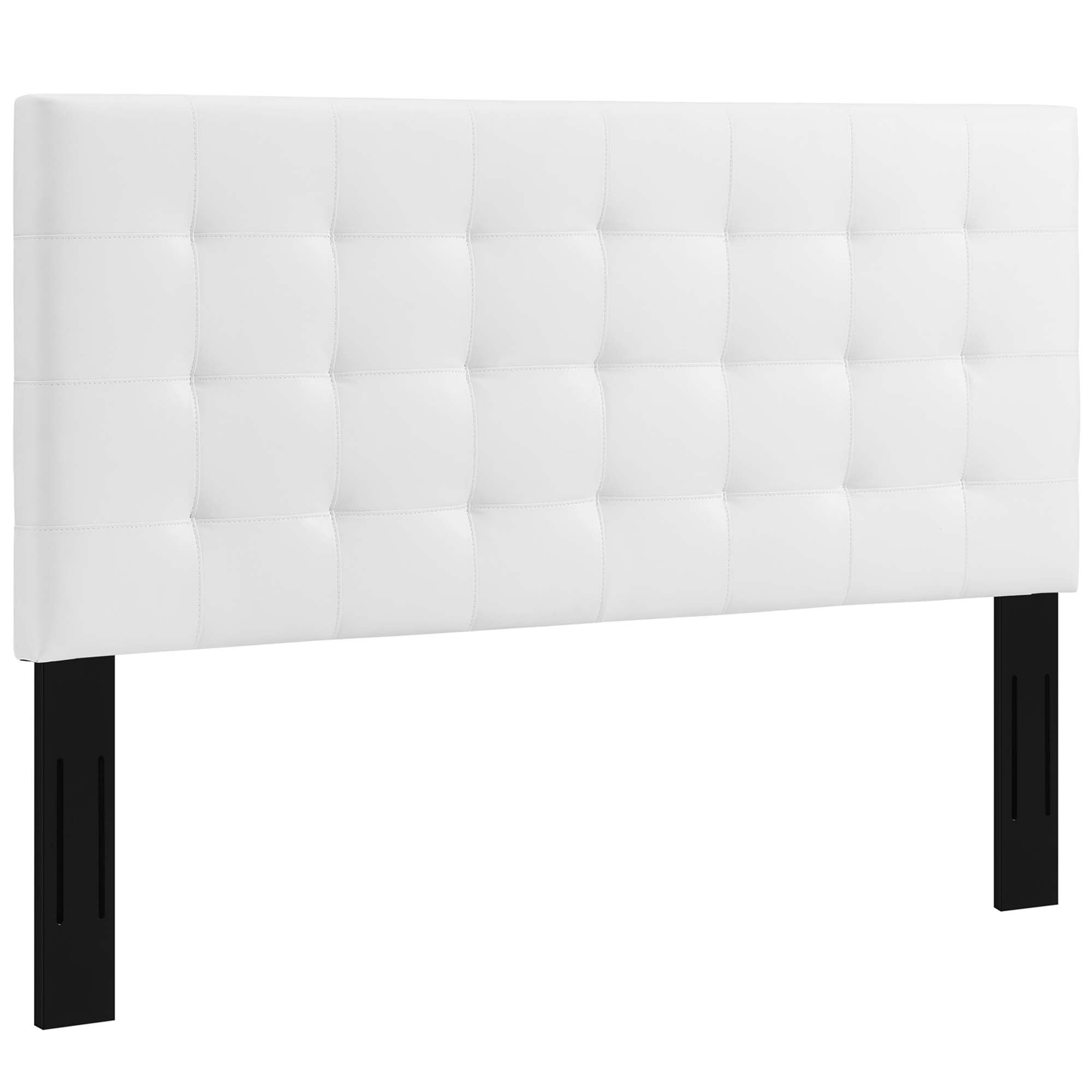 Paisley Tufted Upholstered Faux Leather and Headboard