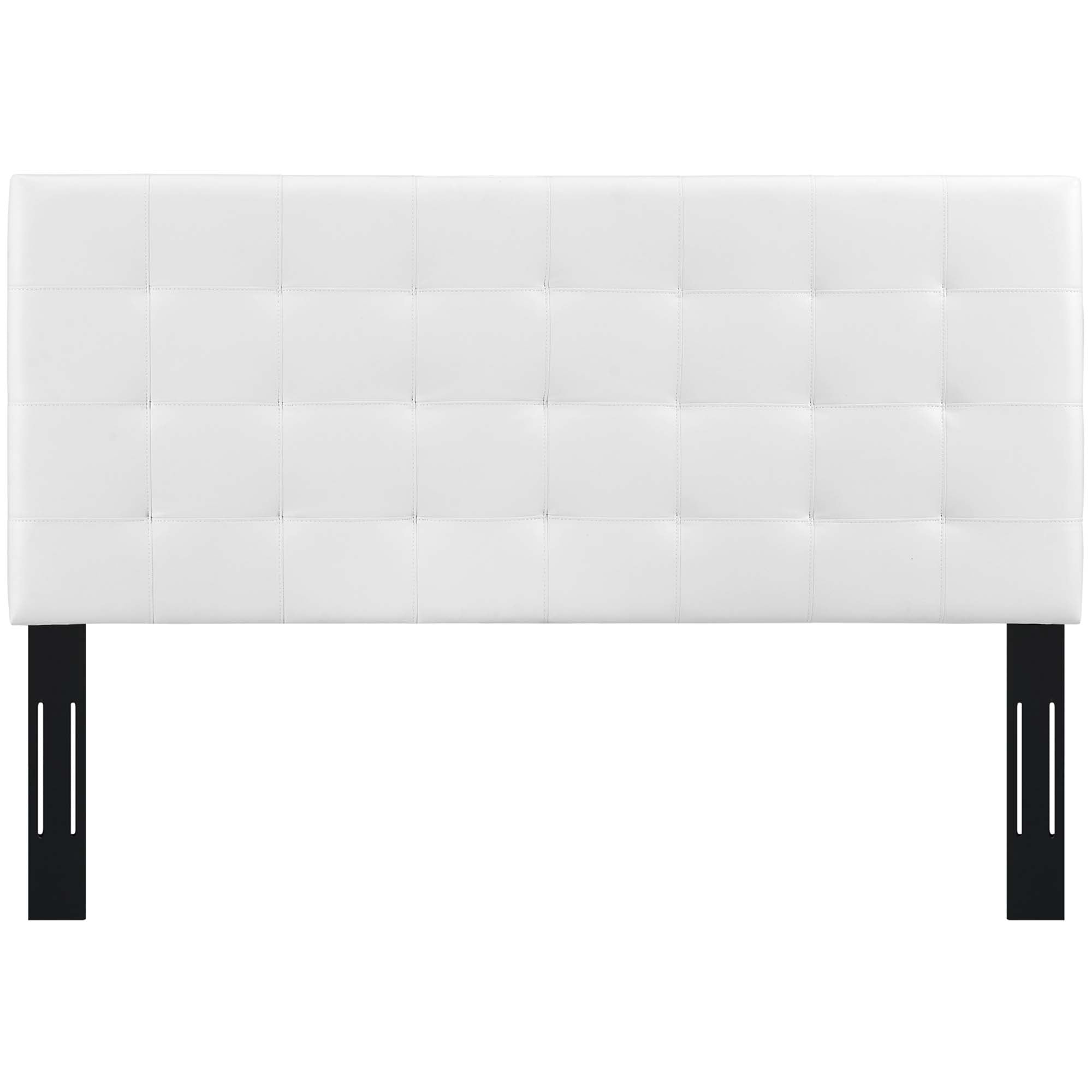 Paisley Tufted Upholstered Faux Leather and Headboard