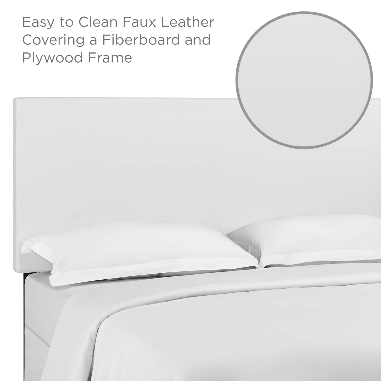 Taylor Upholstered Faux Leather Headboard-Headboard-Modway-Wall2Wall Furnishings