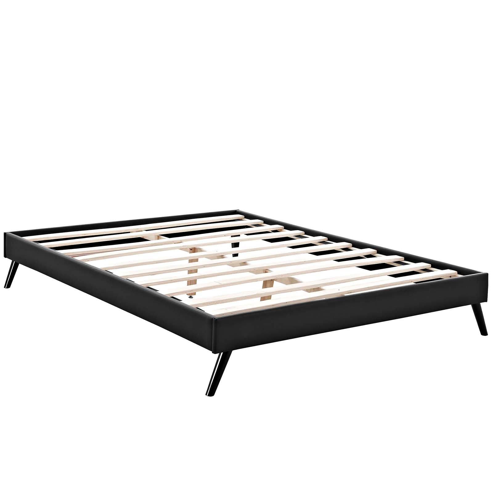 Loryn Vinyl Bed Frame with Round Splayed Legs-Bed-Modway-Wall2Wall Furnishings