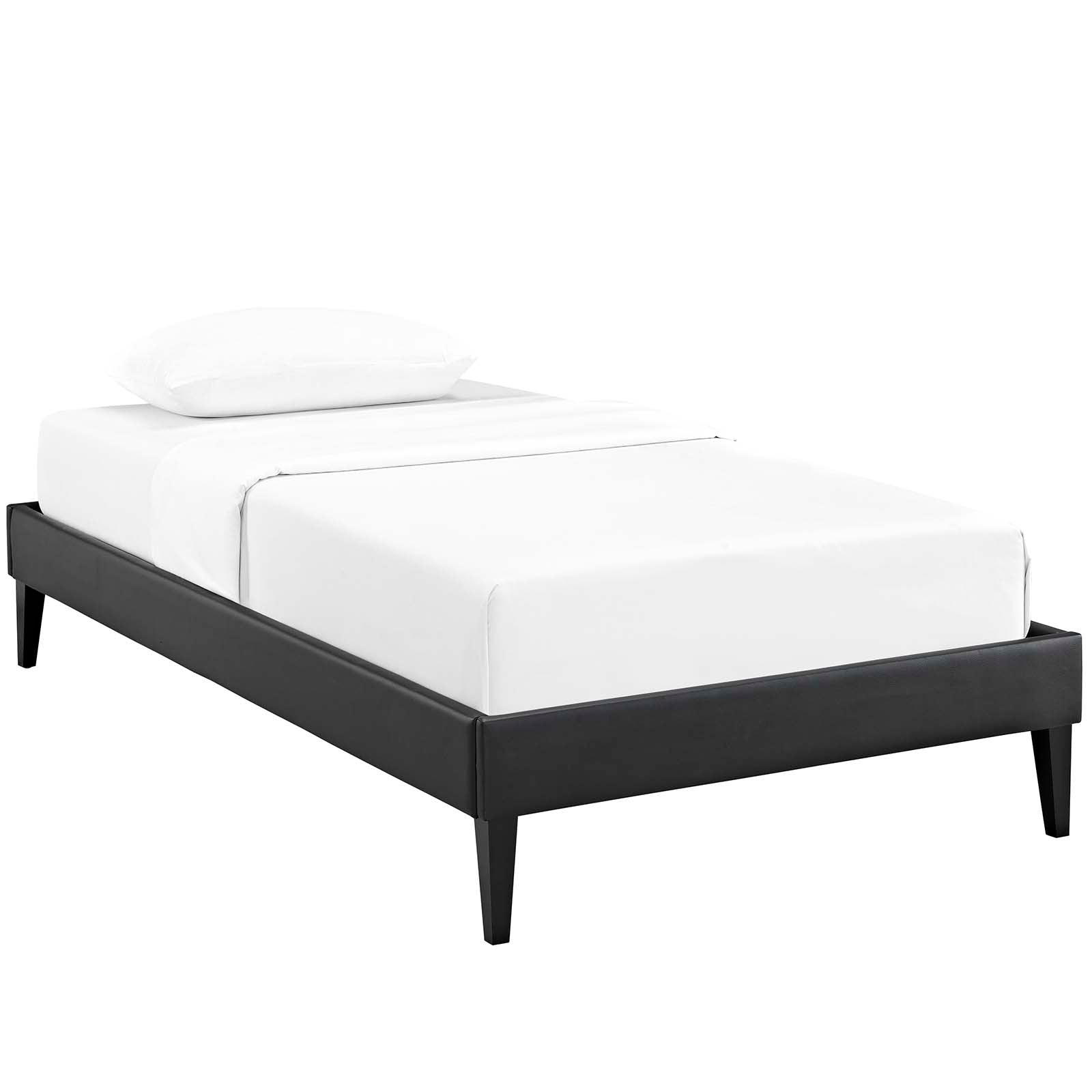 Tessie Vinyl Bed Frame with Squared Tapered Legs-Bed-Modway-Wall2Wall Furnishings