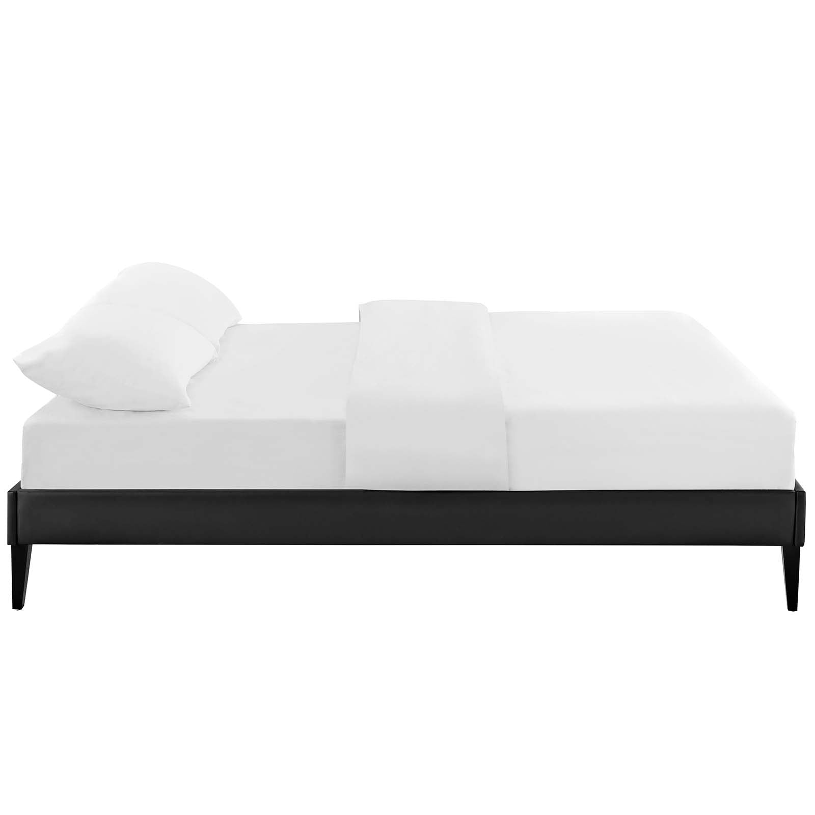 Tessie Vinyl Bed Frame with Squared Tapered Legs-Bed-Modway-Wall2Wall Furnishings