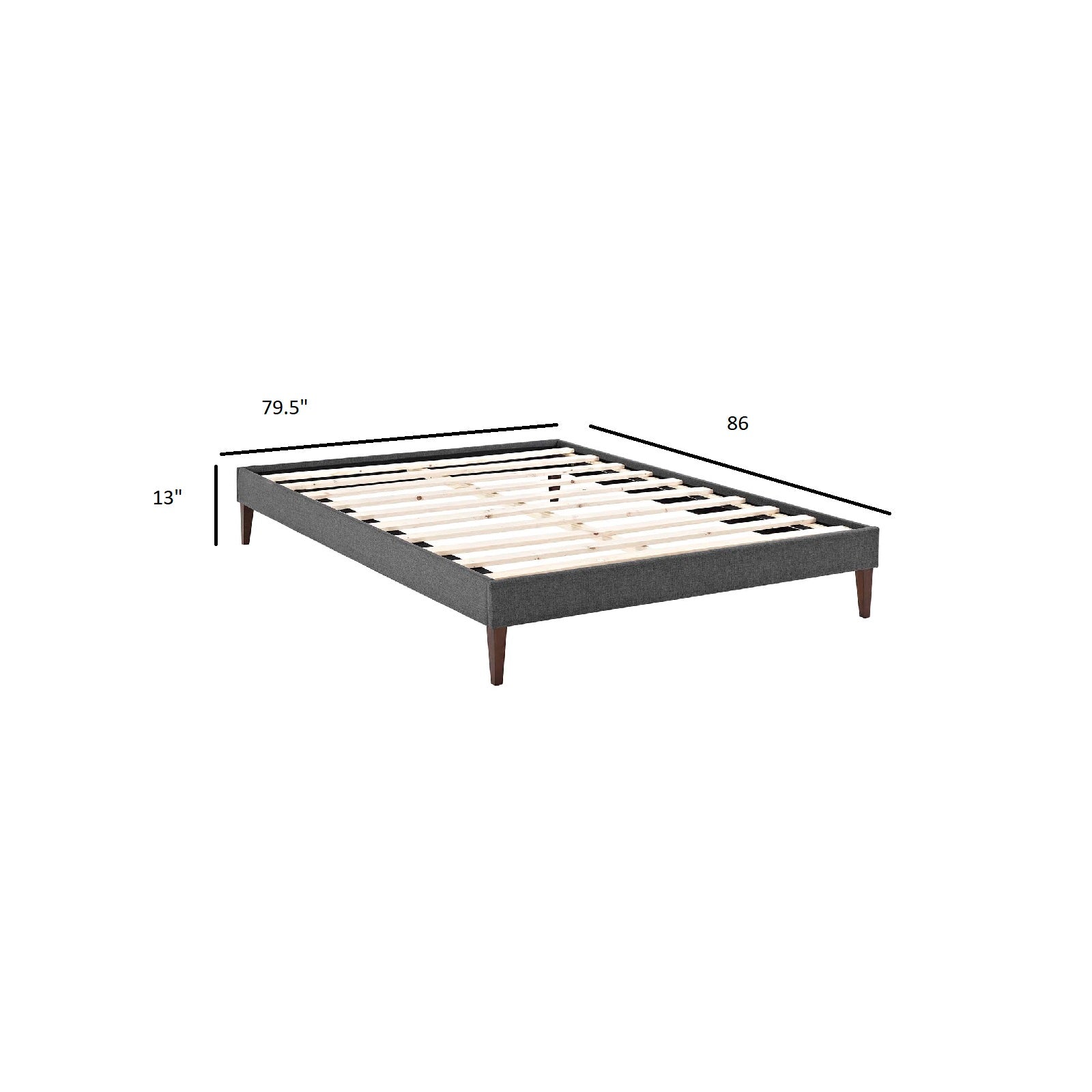 Tessie Fabric Bed Frame with Squared Tapered Legs-Bed-Modway-Wall2Wall Furnishings