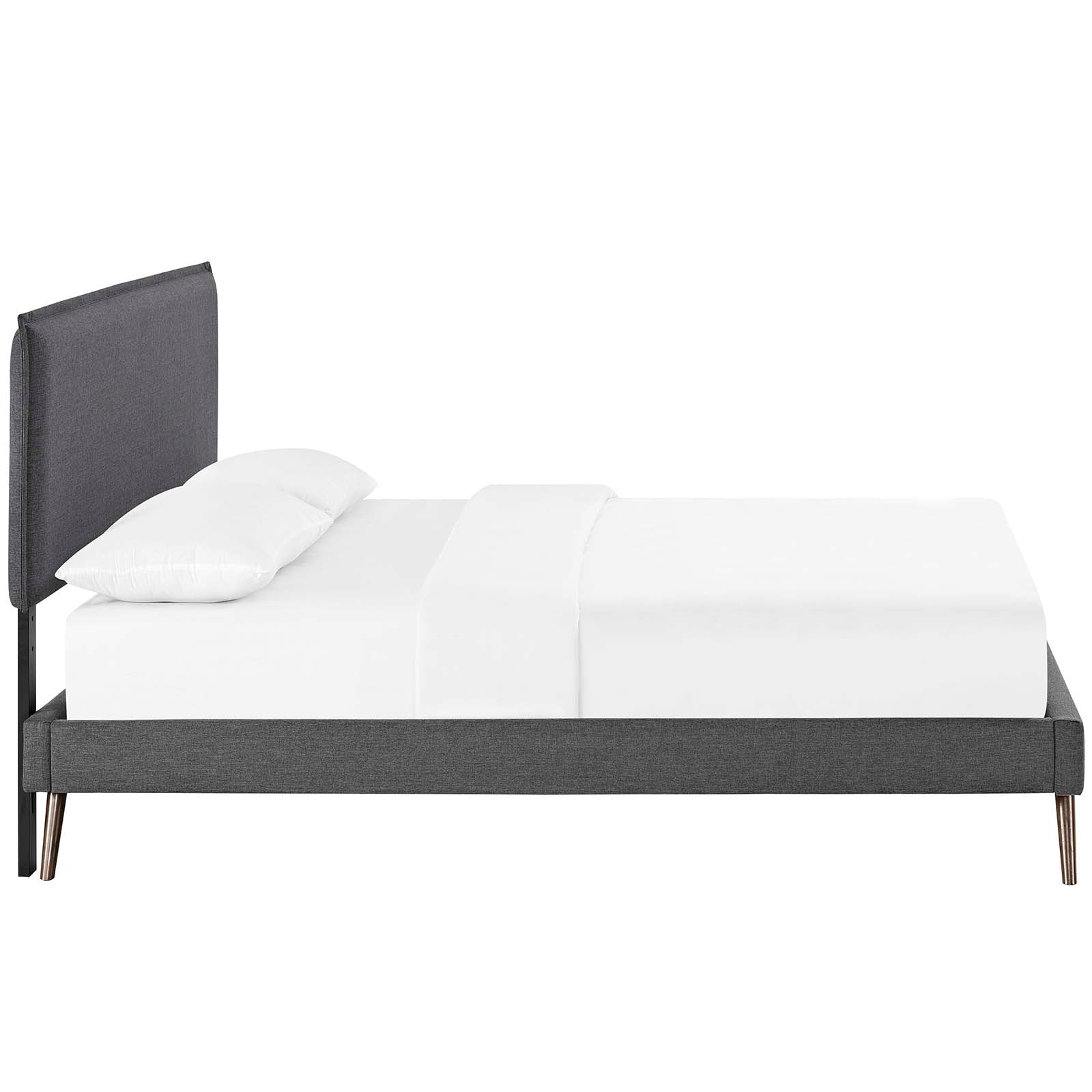 Amaris Fabric Platform Bed with Round Splayed Legs-Bed-Modway-Wall2Wall Furnishings