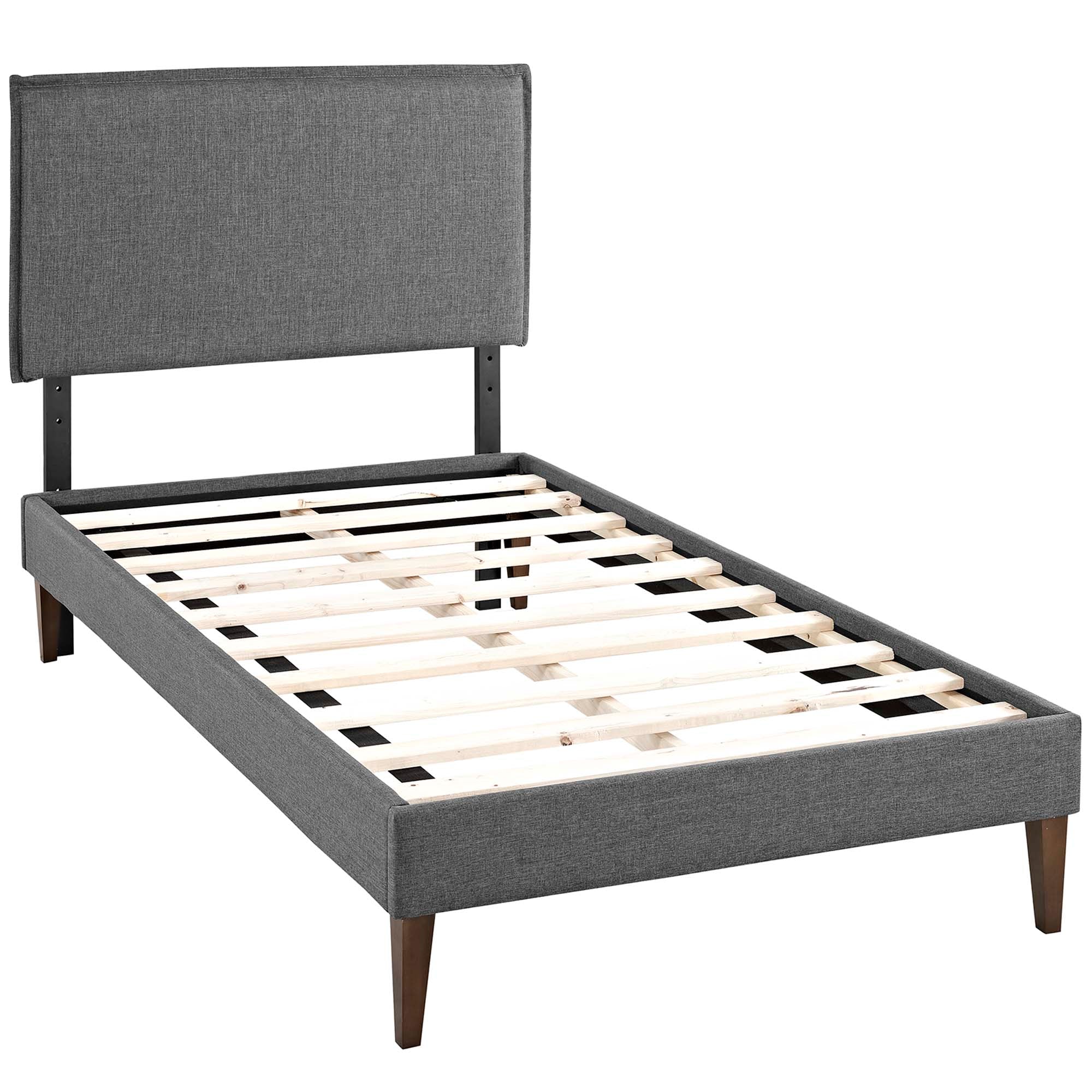Amaris Fabric Platform Bed with Squared Tapered Legs