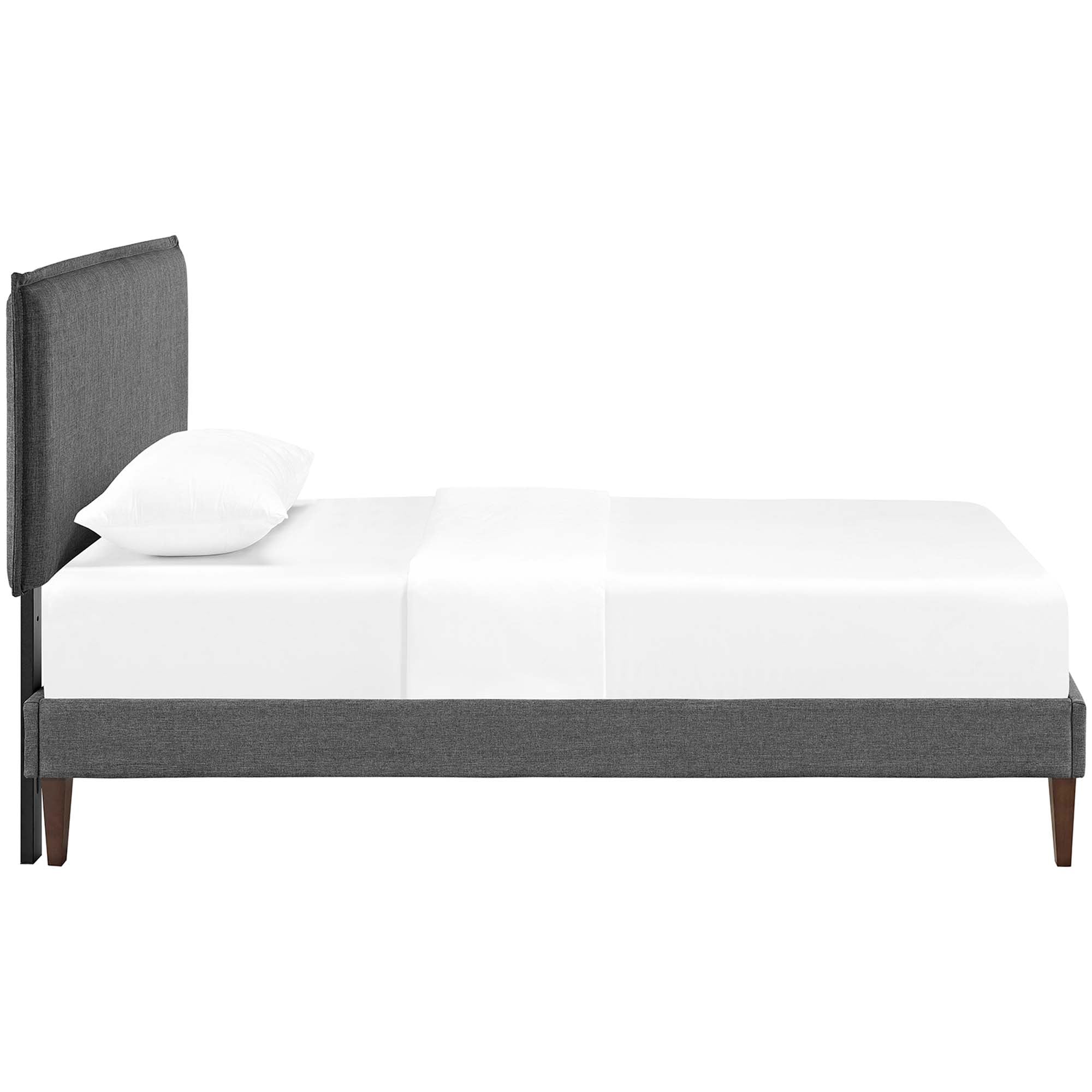 Amaris Fabric Platform Bed with Squared Tapered Legs