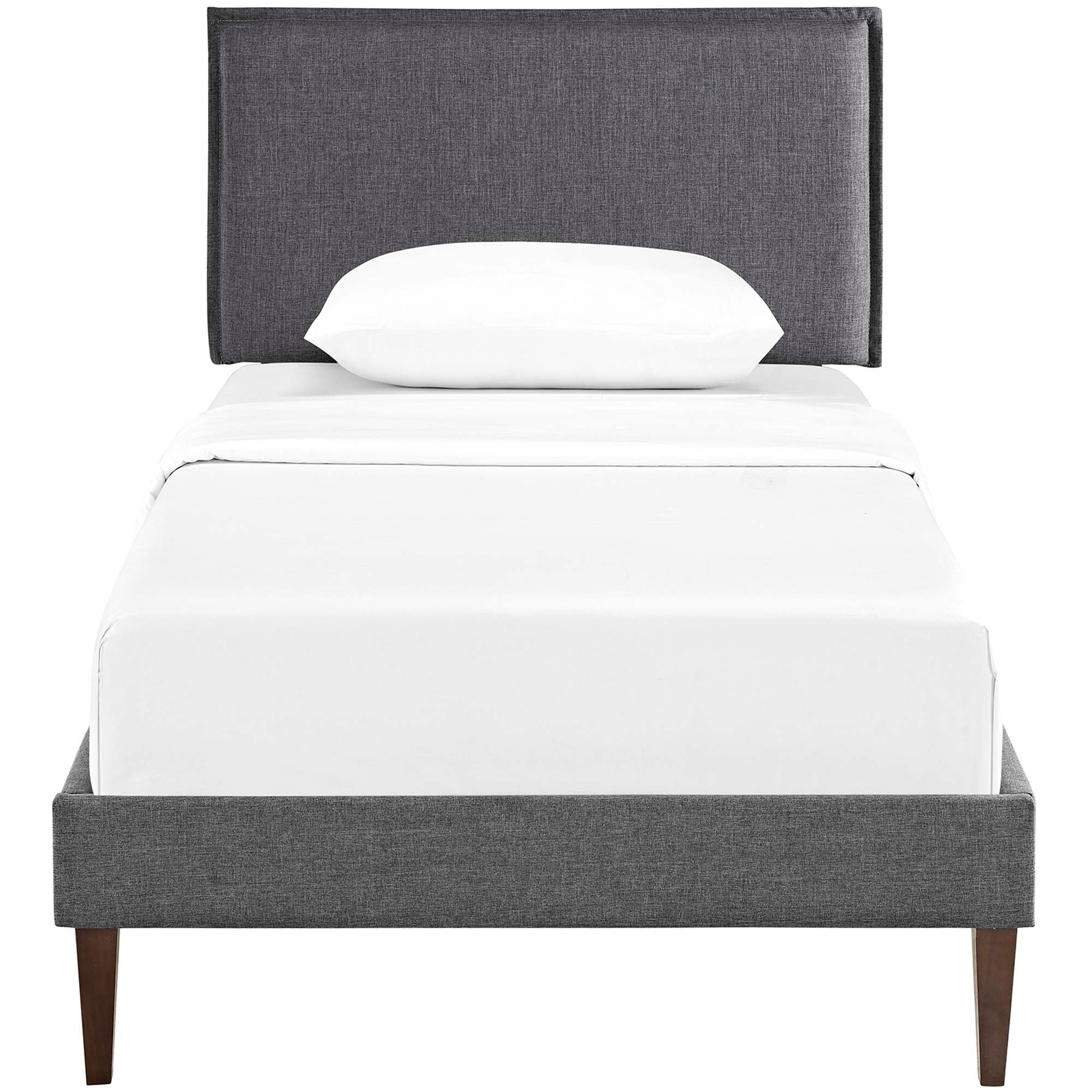 Amaris Fabric Platform Bed with Squared Tapered Legs