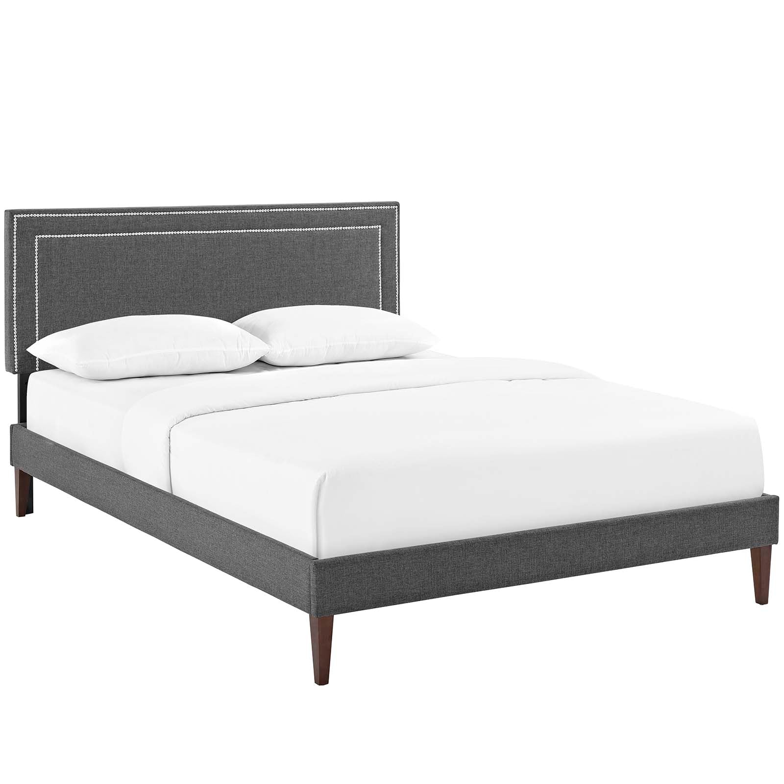 Virginia Fabric Platform Bed with Squared Tapered Legs-Bed-Modway-Wall2Wall Furnishings