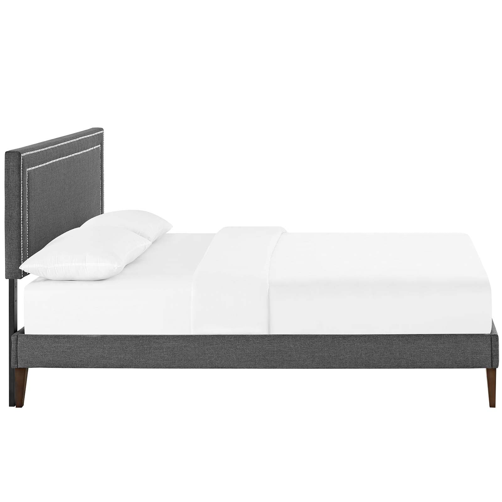 Virginia Fabric Platform Bed with Squared Tapered Legs-Bed-Modway-Wall2Wall Furnishings