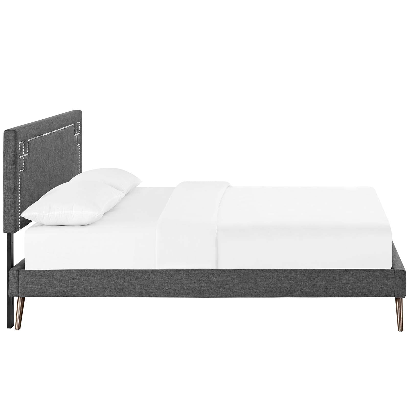 Ruthie Fabric Platform Bed with Round Splayed Legs-Bed-Modway-Wall2Wall Furnishings