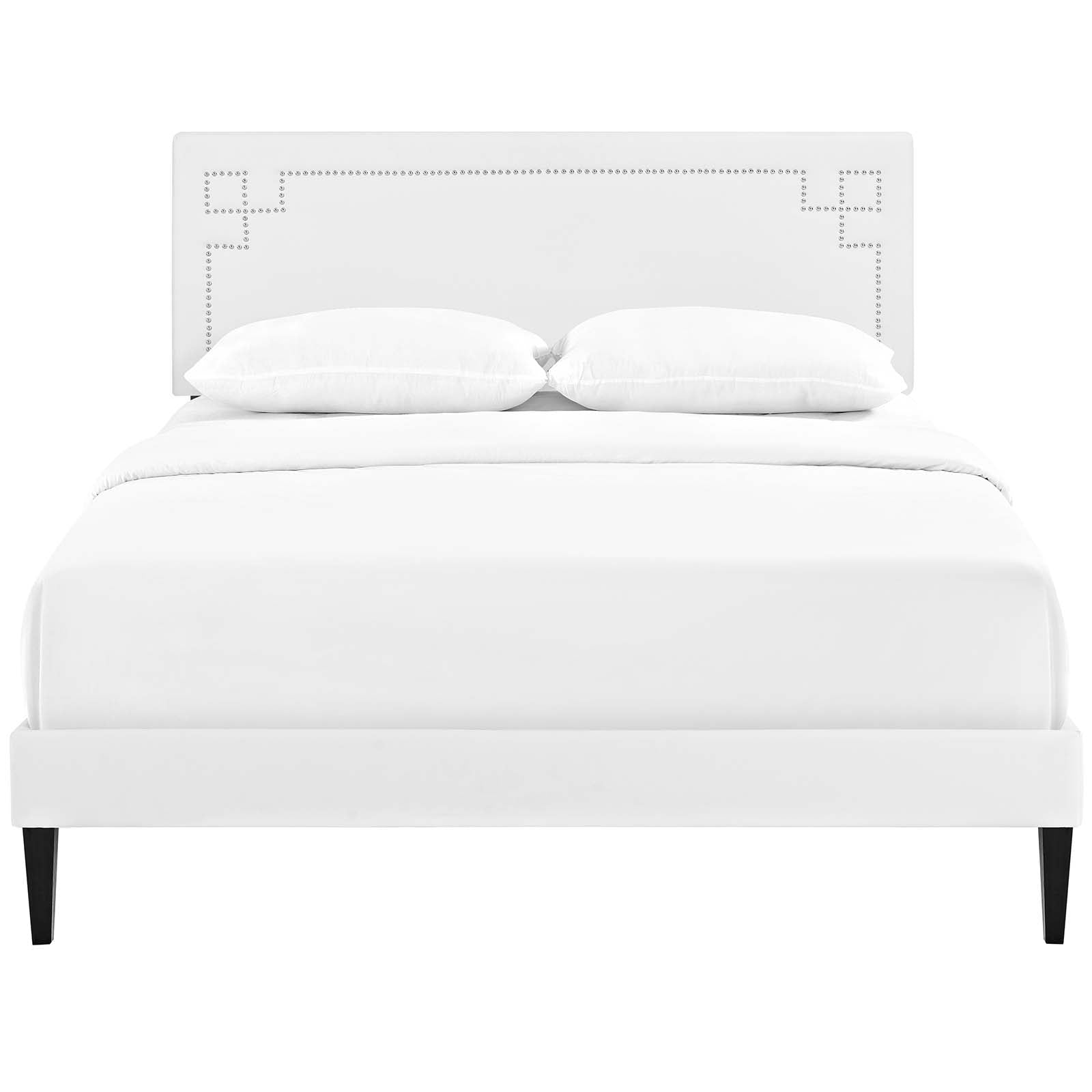 Ruthie Vinyl Platform Bed with Squared Tapered Legs-Bed-Modway-Wall2Wall Furnishings