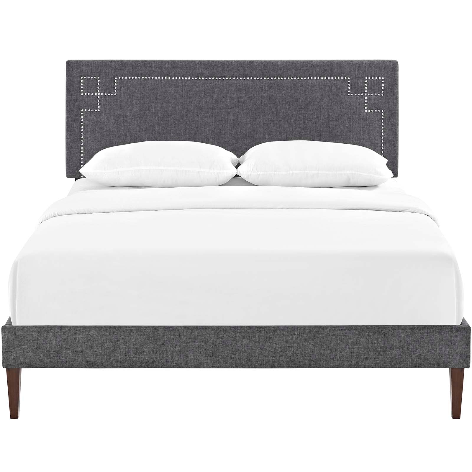Ruthie Fabric Platform Bed with Squared Tapered Legs-Bed-Modway-Wall2Wall Furnishings