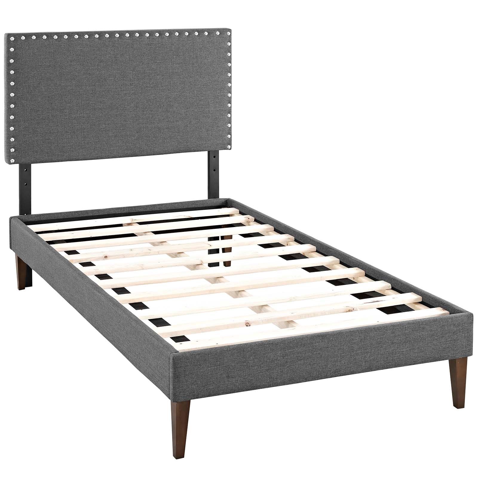 Macie Fabric Platform Bed with Squared Tapered Legs-Bed-Modway-Wall2Wall Furnishings