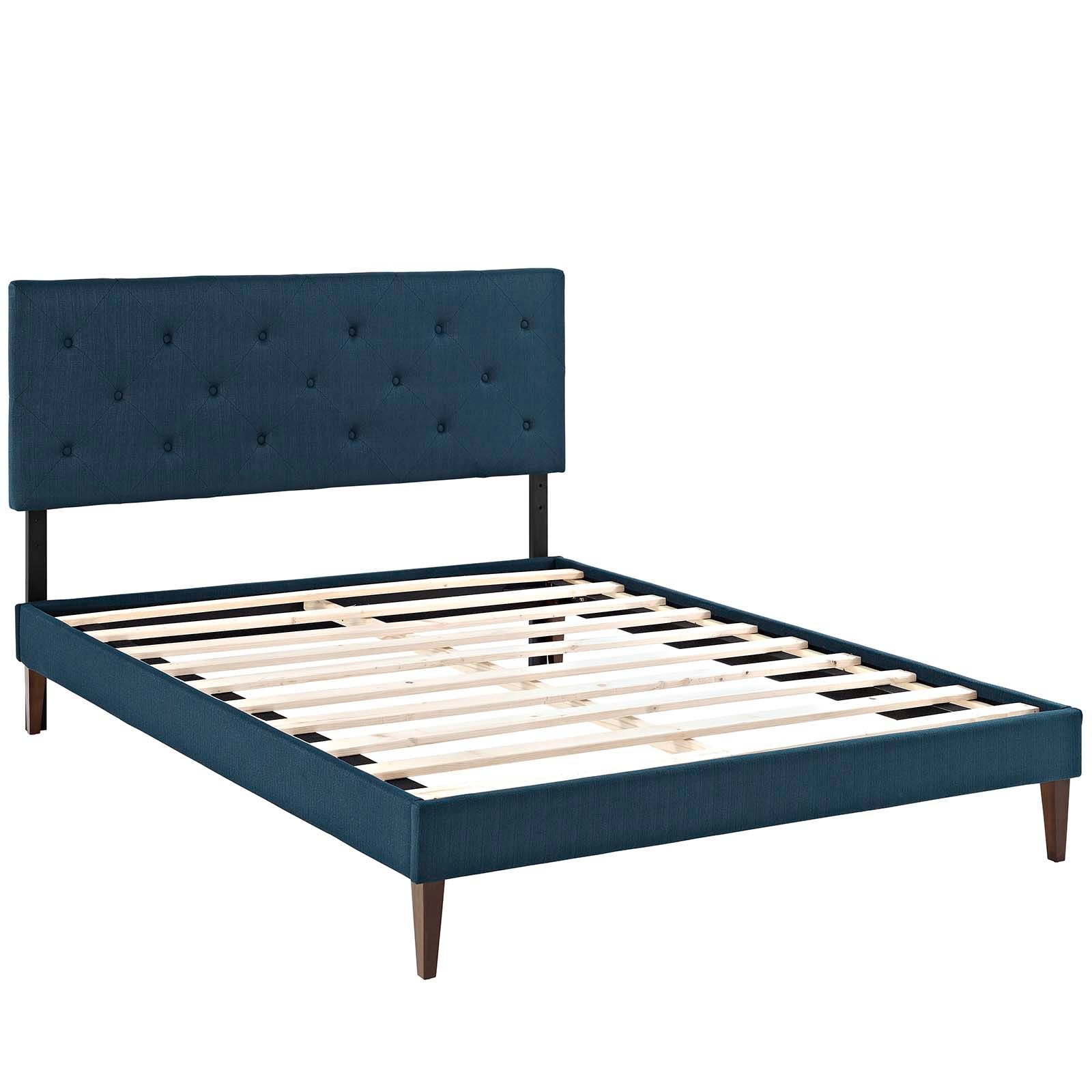 Tarah Fabric Platform Bed with Squared Tapered Legs-Bed-Modway-Wall2Wall Furnishings