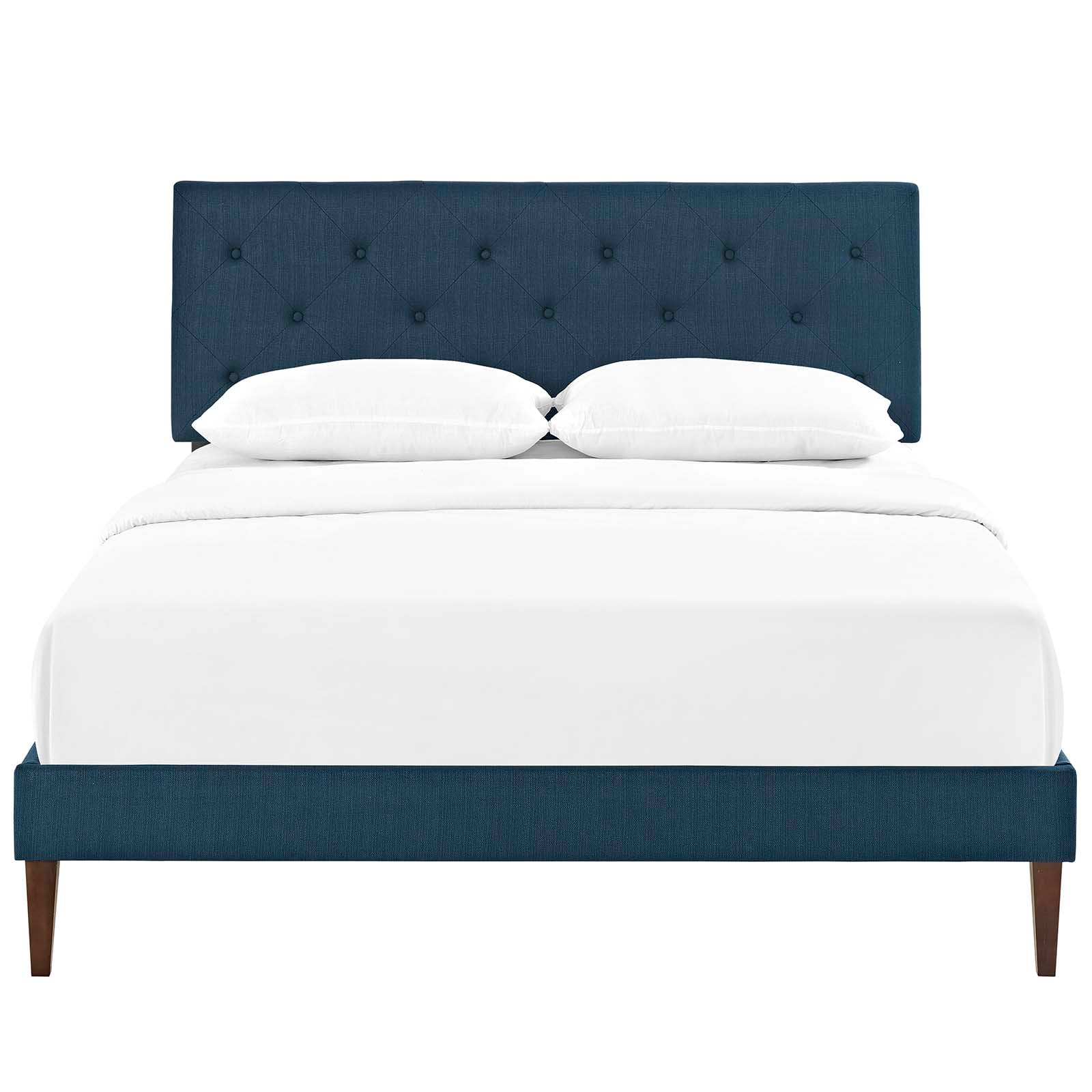 Tarah Fabric Platform Bed with Squared Tapered Legs-Bed-Modway-Wall2Wall Furnishings