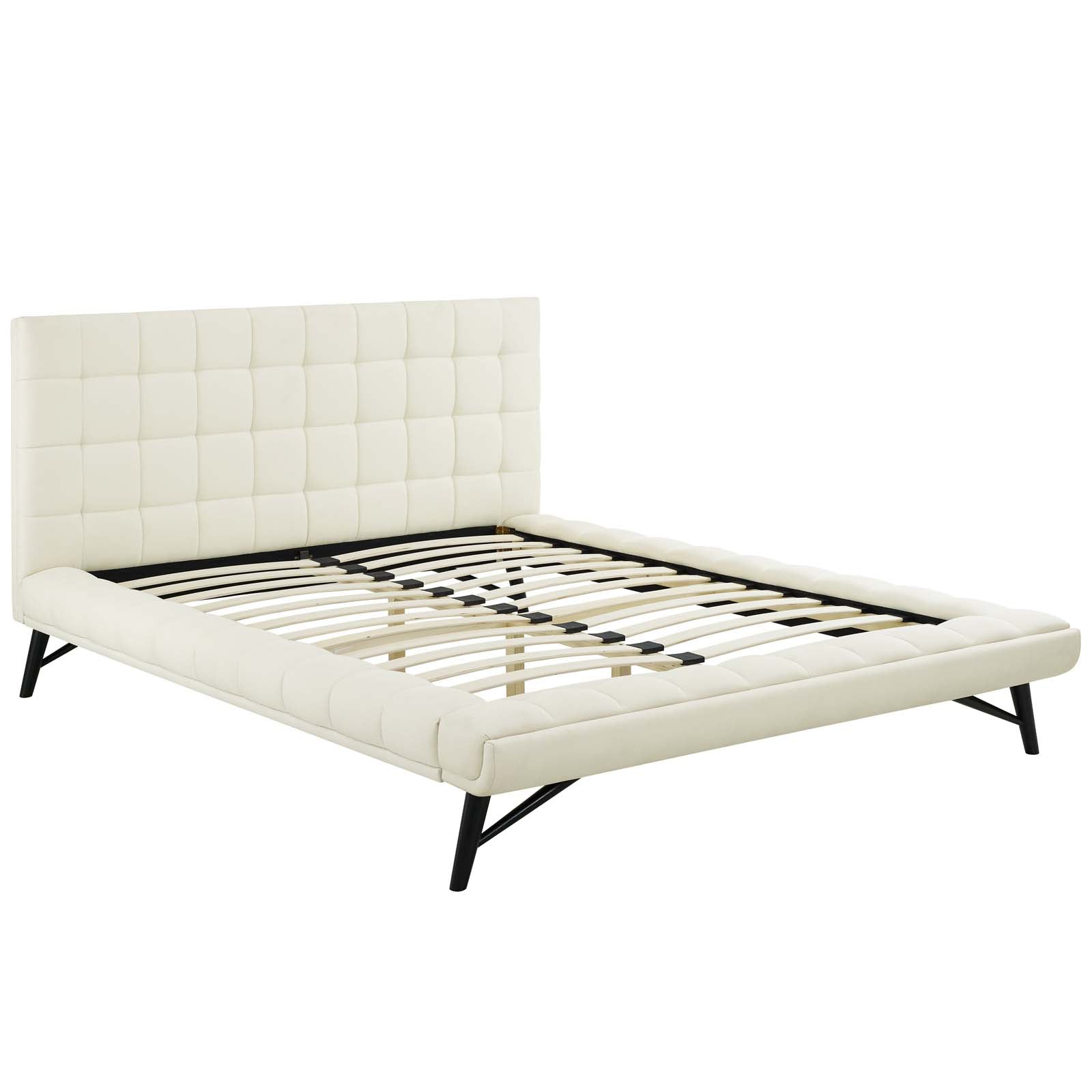 Julia Biscuit Tufted Upholstered Fabric Platform Bed-Bed-Modway-Wall2Wall Furnishings