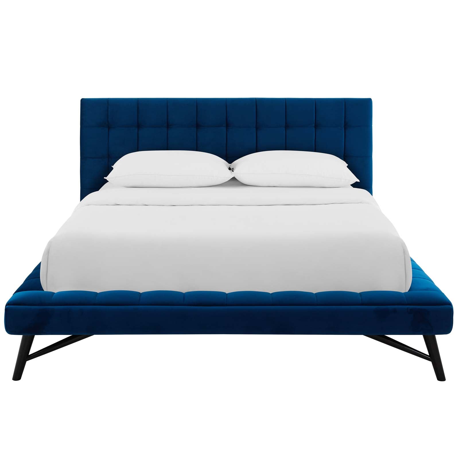Julia Biscuit Tufted Performance Velvet Platform Bed-Bed-Modway-Wall2Wall Furnishings