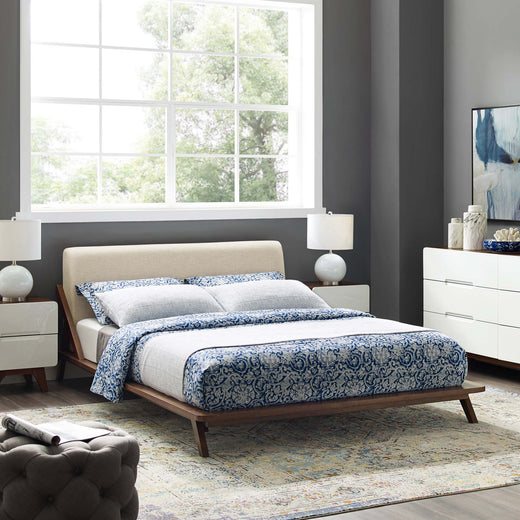 Luella Upholstered Fabric Platform Bed