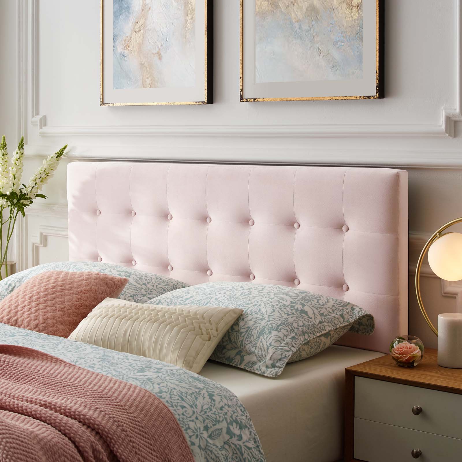 Emily Biscuit Tufted Performance Velvet Headboard-Headboard-Modway-Wall2Wall Furnishings