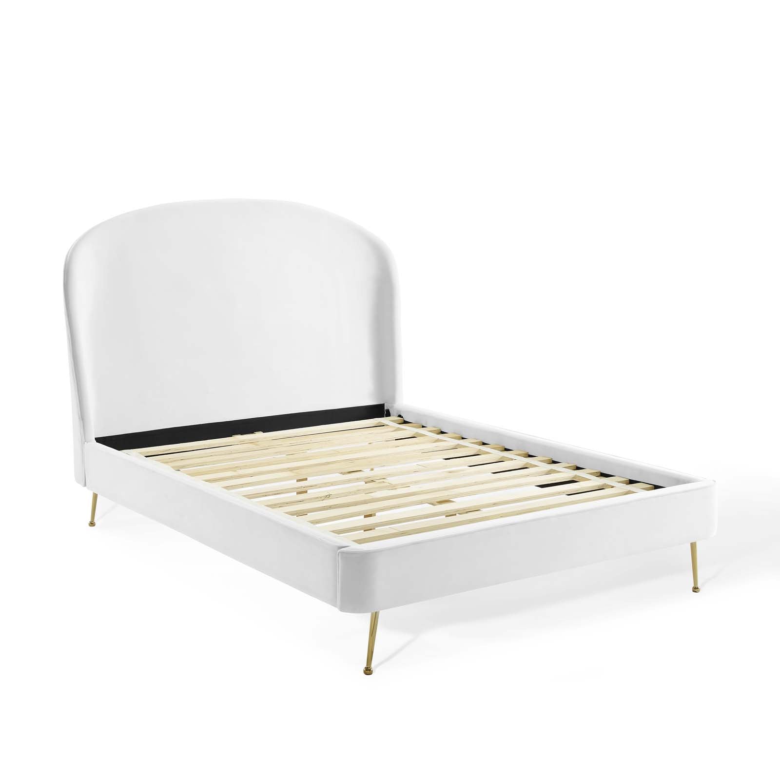 Mira Upholstered Performance Velvet Platform Bed-Bed-Modway-Wall2Wall Furnishings