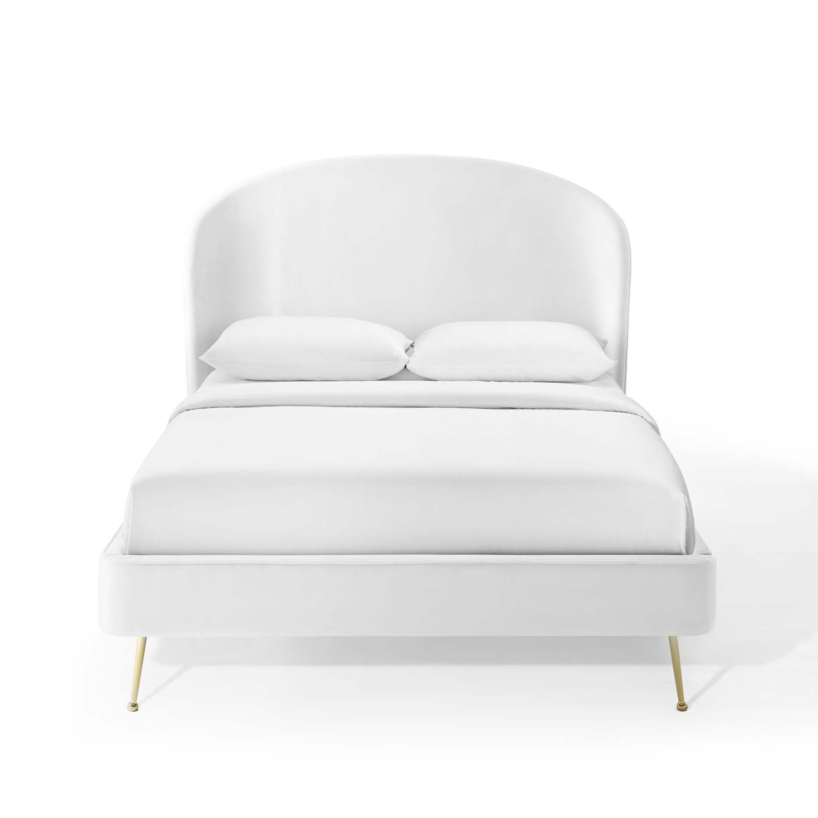 Mira Upholstered Performance Velvet Platform Bed-Bed-Modway-Wall2Wall Furnishings
