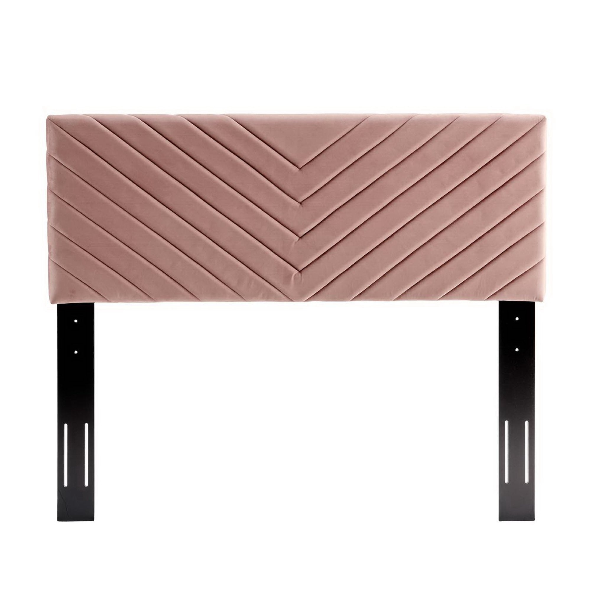 Roxanne Tapered Wood Leg Performance Velvet Platform Bed