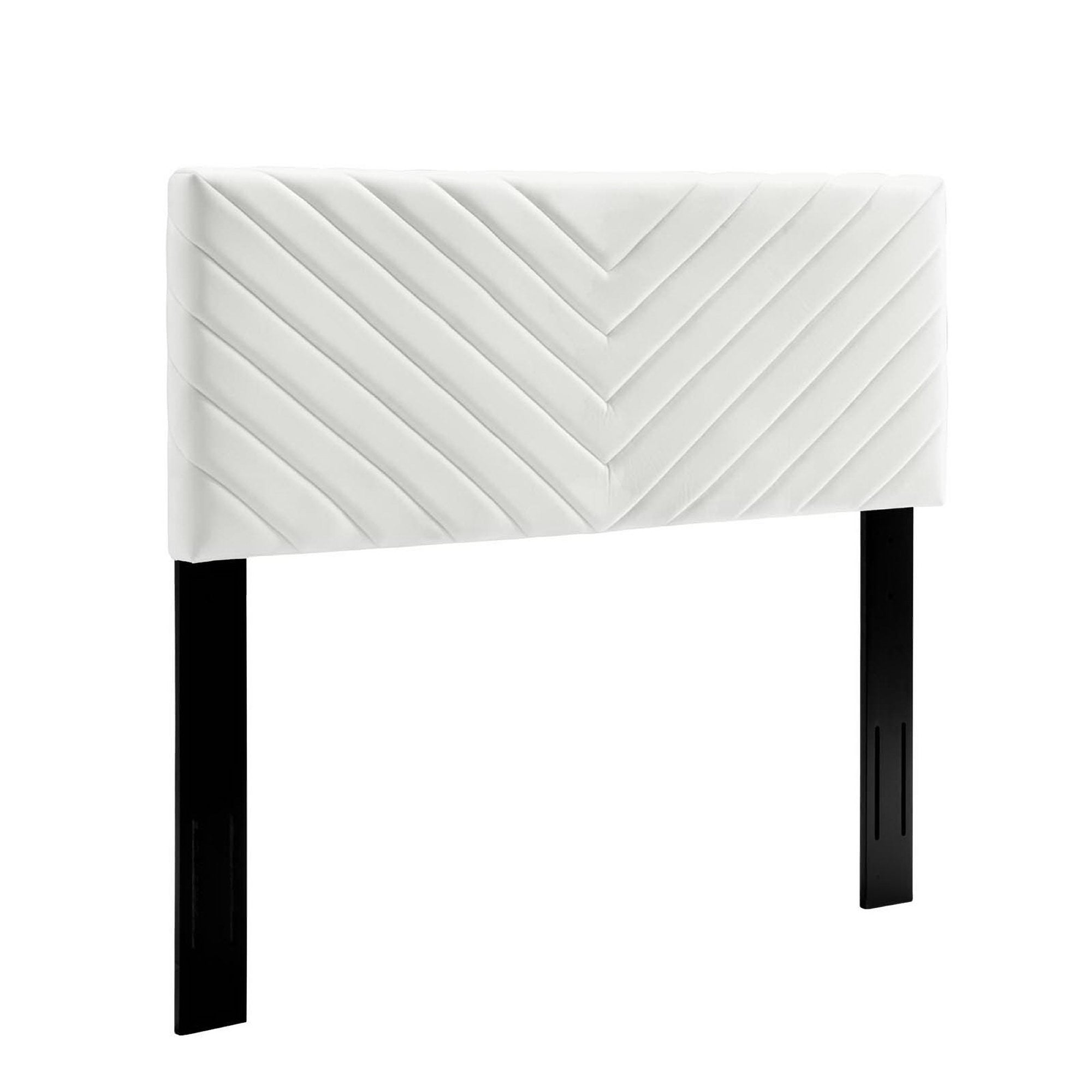 Roxanne Tapered Wood Leg Performance Velvet Platform Bed
