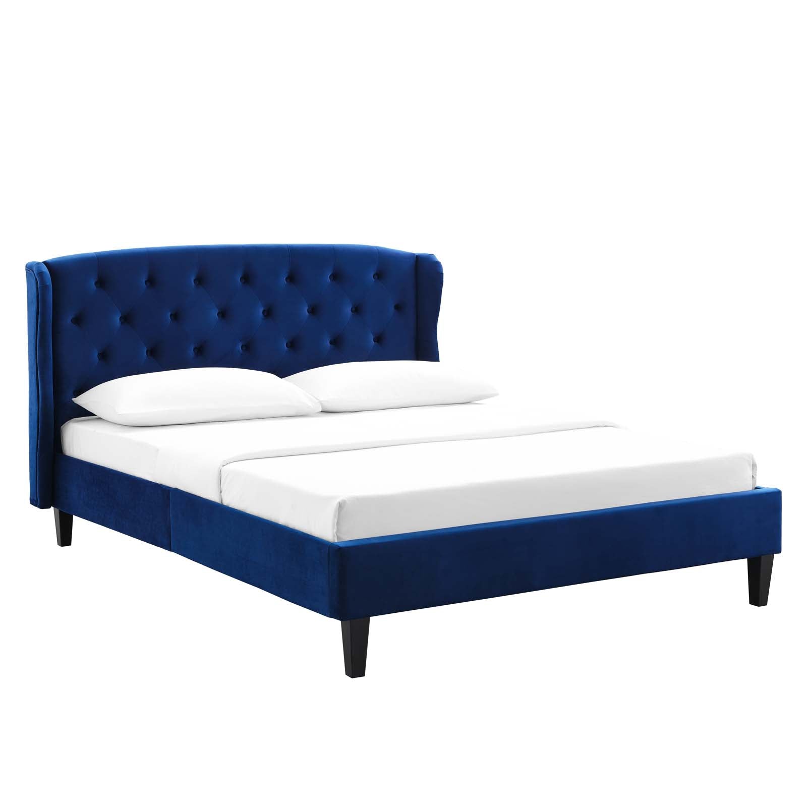 Penelope Tufted Wingback Performance Velvet Platform Bed-Bed-Modway-Wall2Wall Furnishings