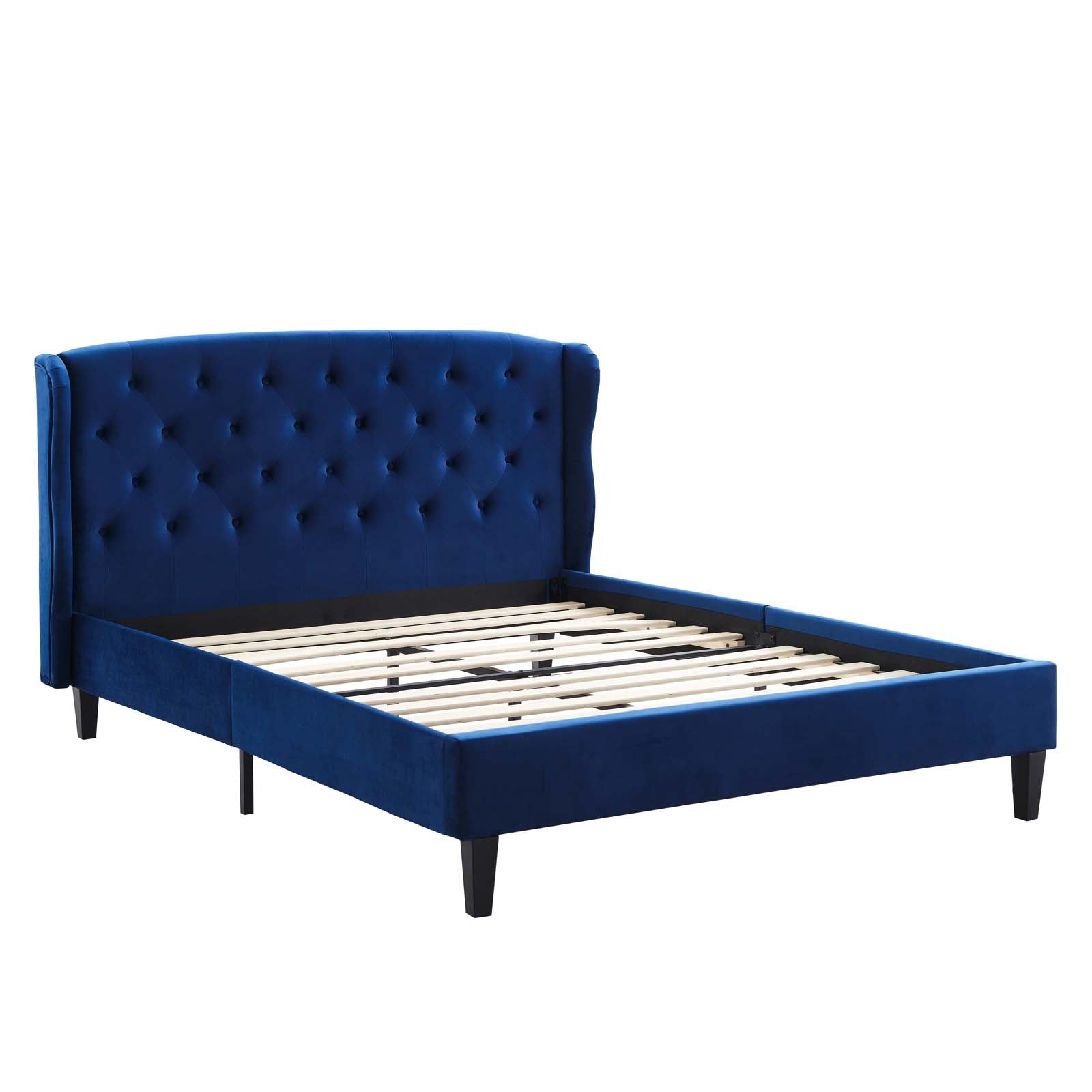 Penelope Tufted Wingback Performance Velvet Platform Bed-Bed-Modway-Wall2Wall Furnishings
