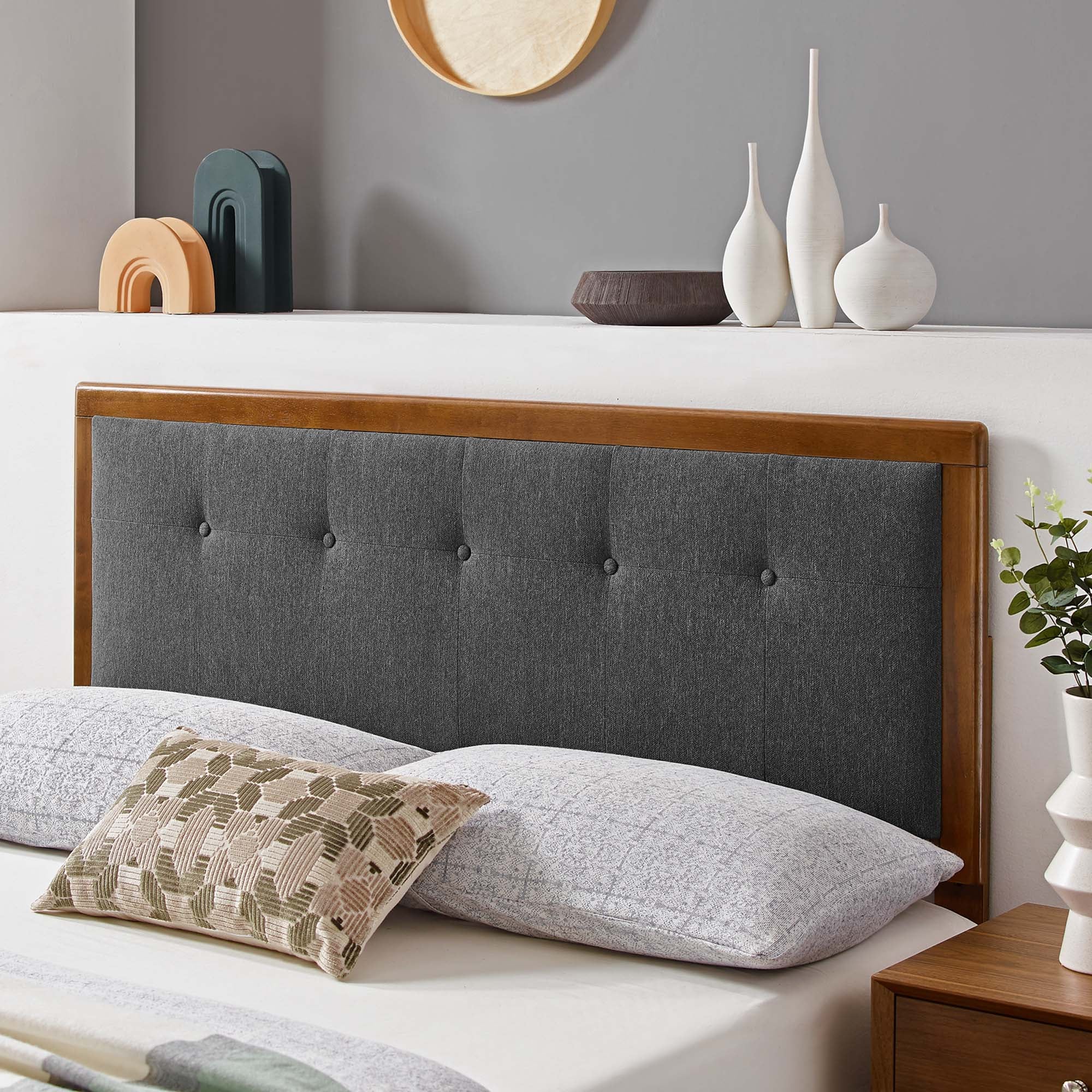 Draper Tufted Fabric and Wood Headboard