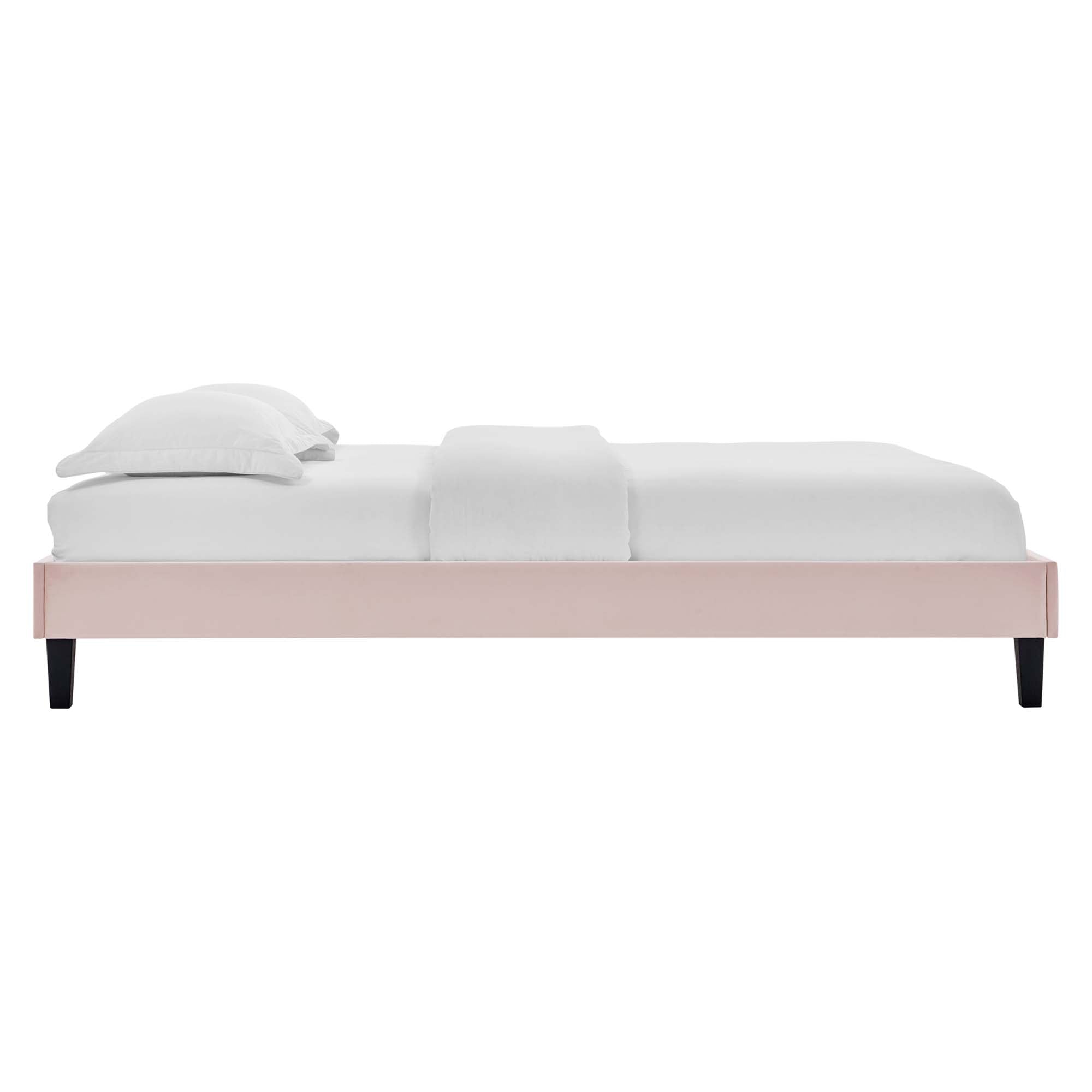Reign Performance Velvet Platform Bed Frame