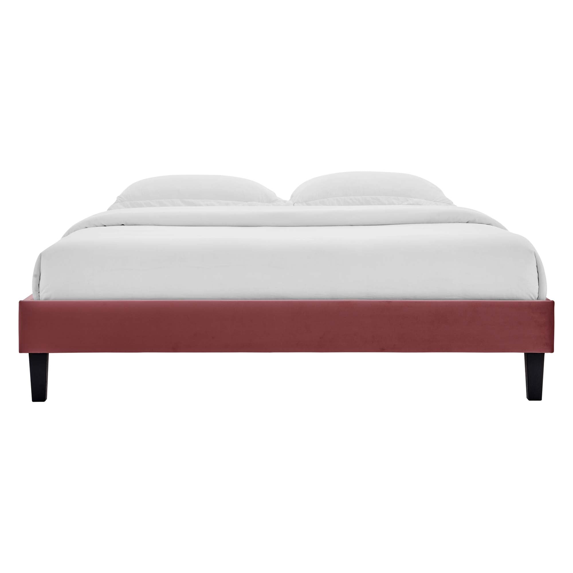 Roxanne Tapered Wood Leg Performance Velvet Platform Bed