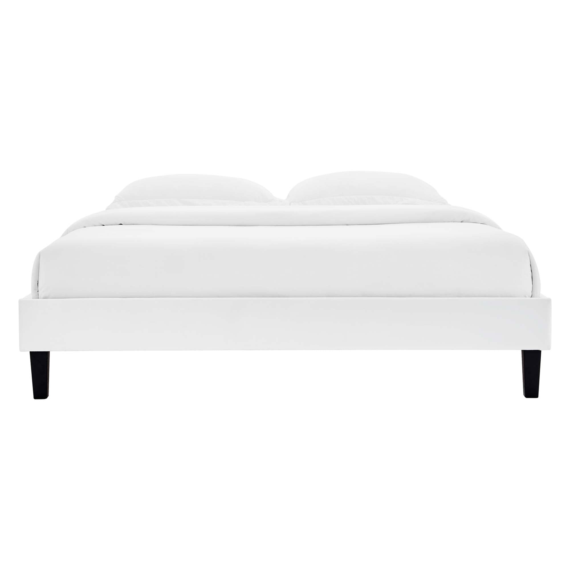 Roxanne Tapered Wood Leg Performance Velvet Platform Bed
