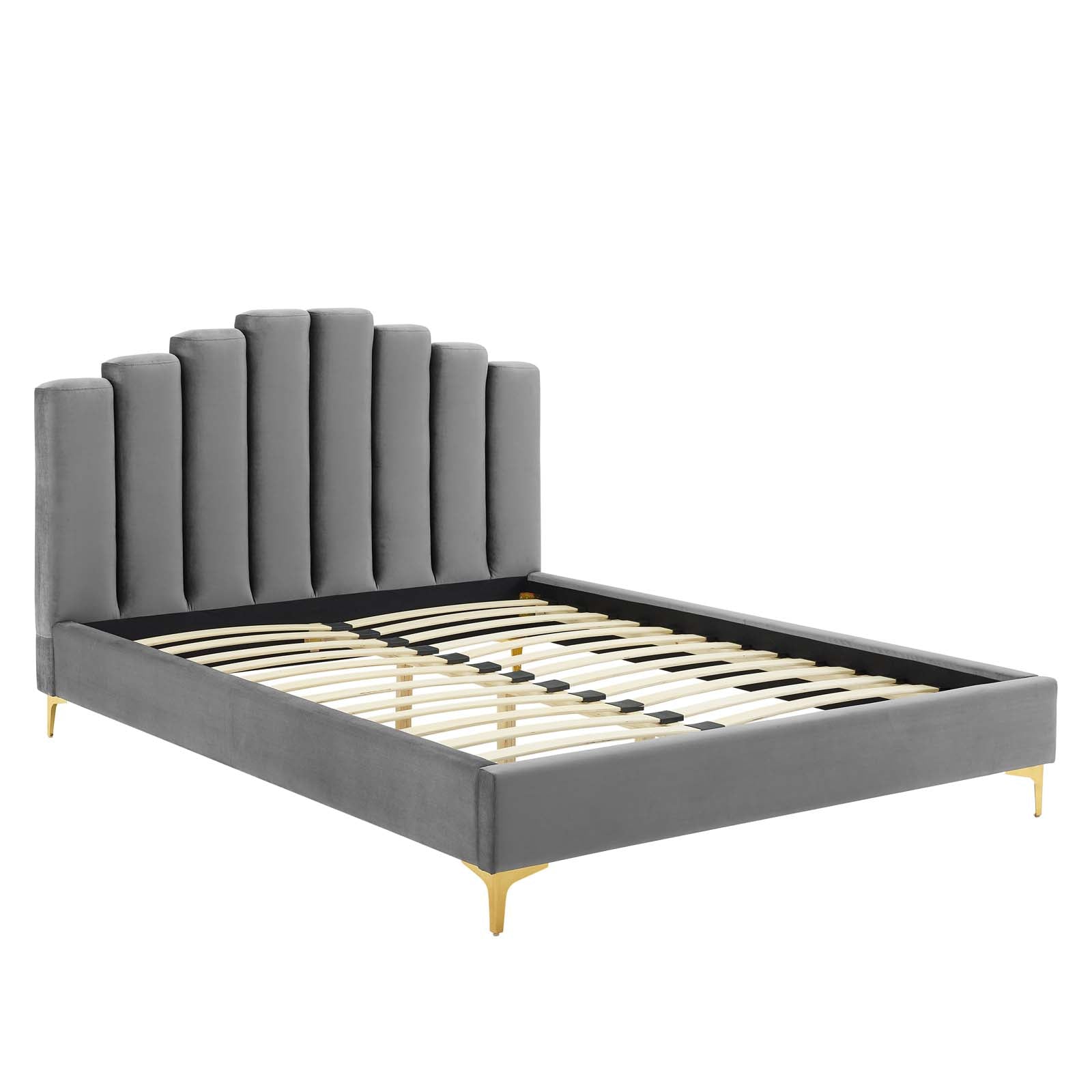 Olivia Performance Velvet Platform Bed-Bed-Modway-Wall2Wall Furnishings