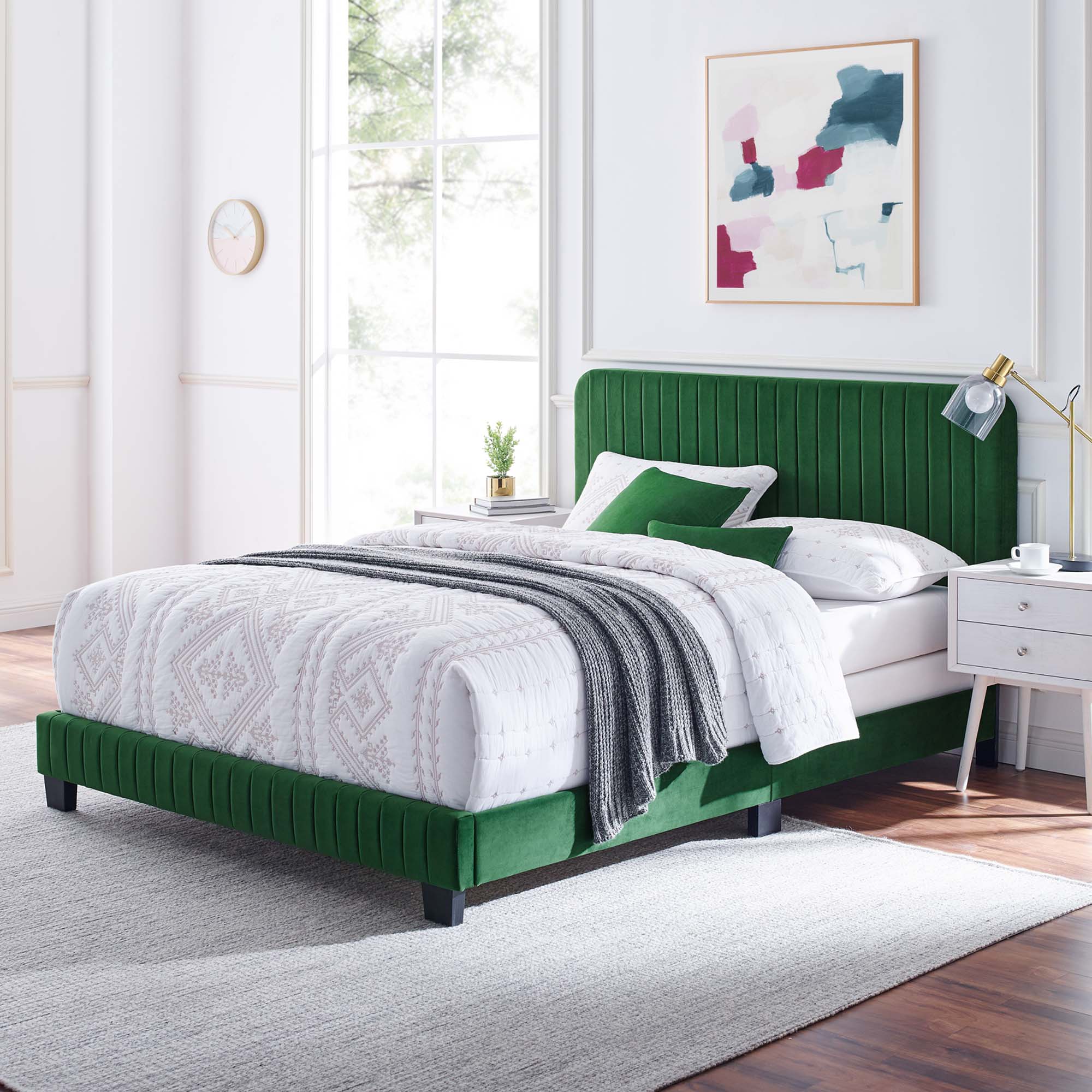 Celine Channel Tufted Performance Velvet Bed