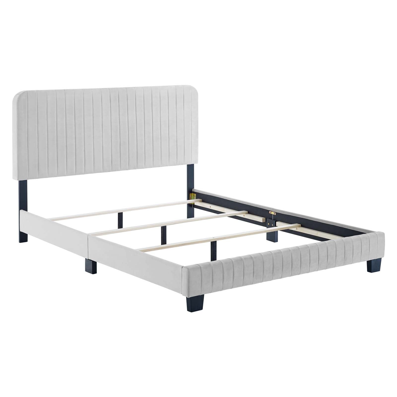 Celine Channel Tufted Performance Velvet Bed-Bed-Modway-Wall2Wall Furnishings