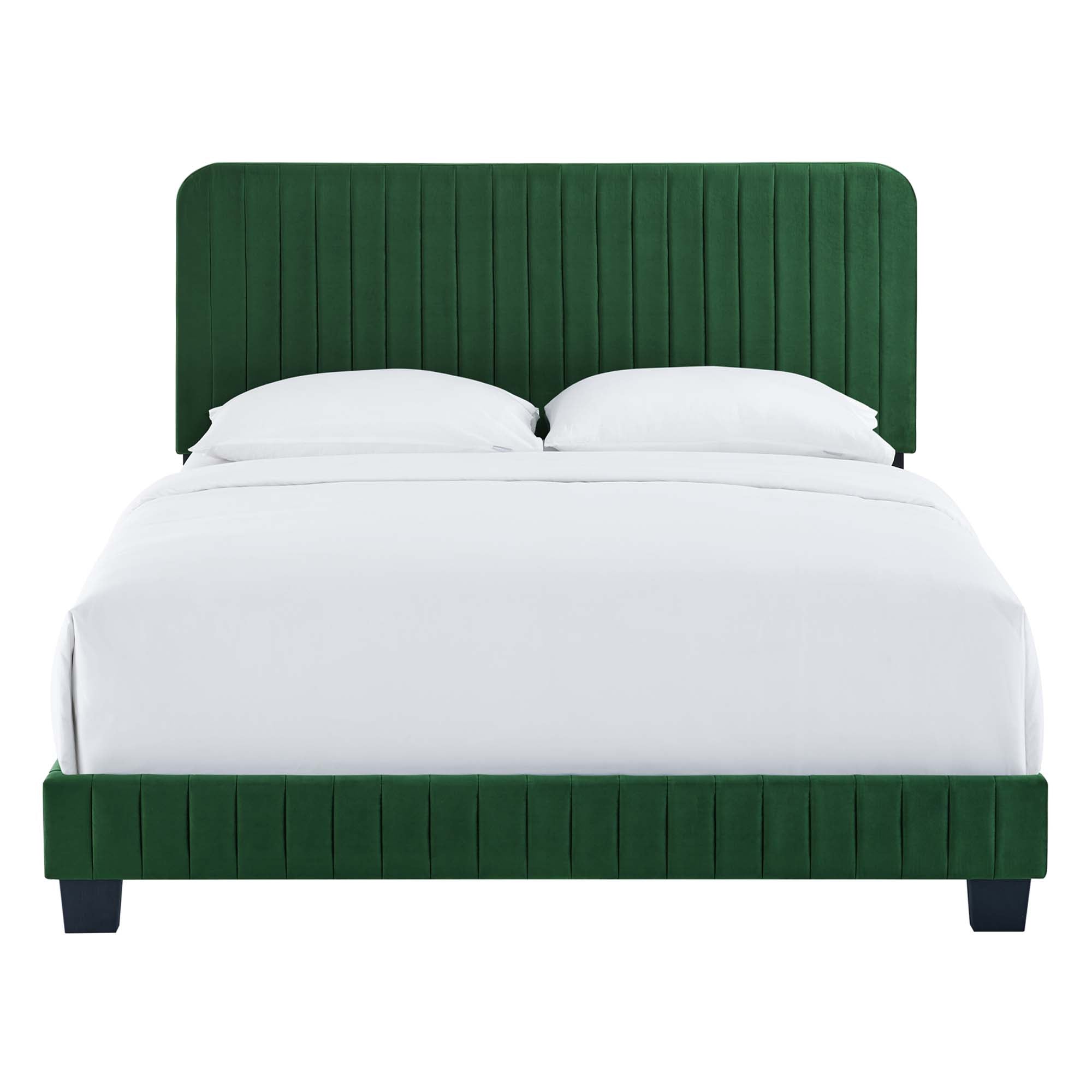 Celine Channel Tufted Performance Velvet Platform Bed