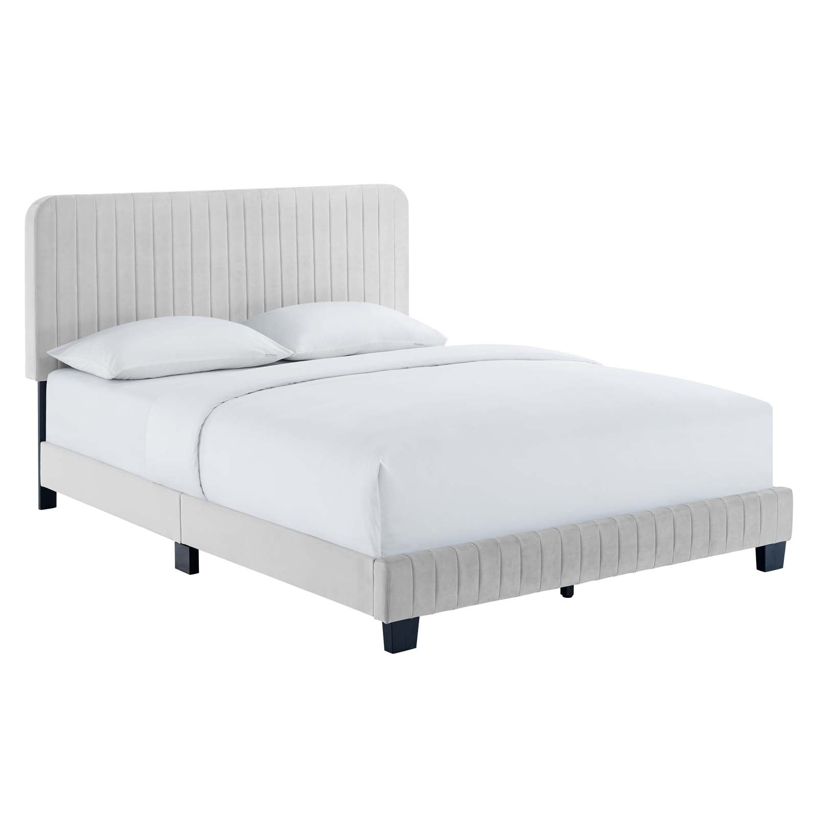 Celine Channel Tufted Performance Velvet Platform Bed-Bed-Modway-Wall2Wall Furnishings