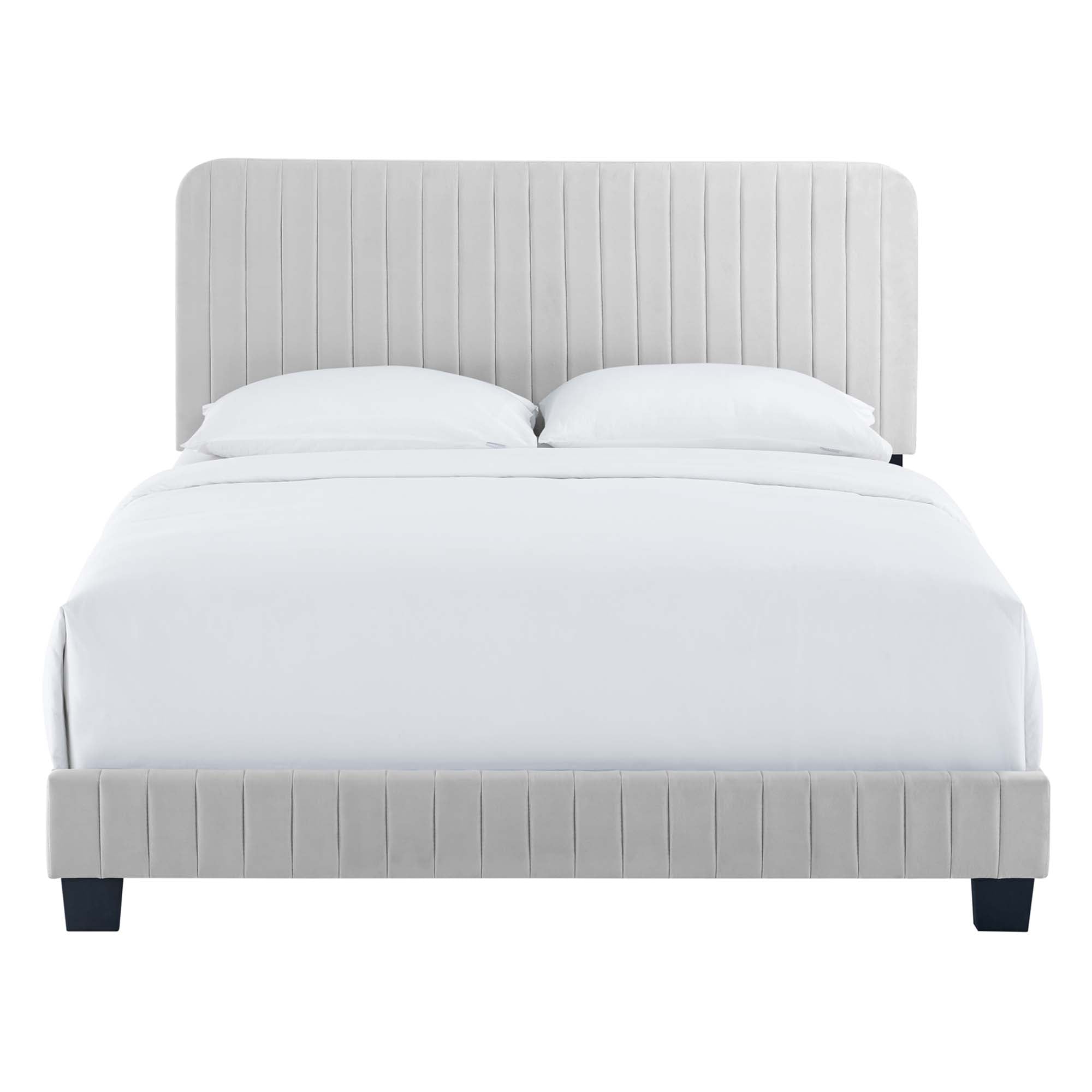 Celine Channel Tufted Performance Velvet Platform Bed