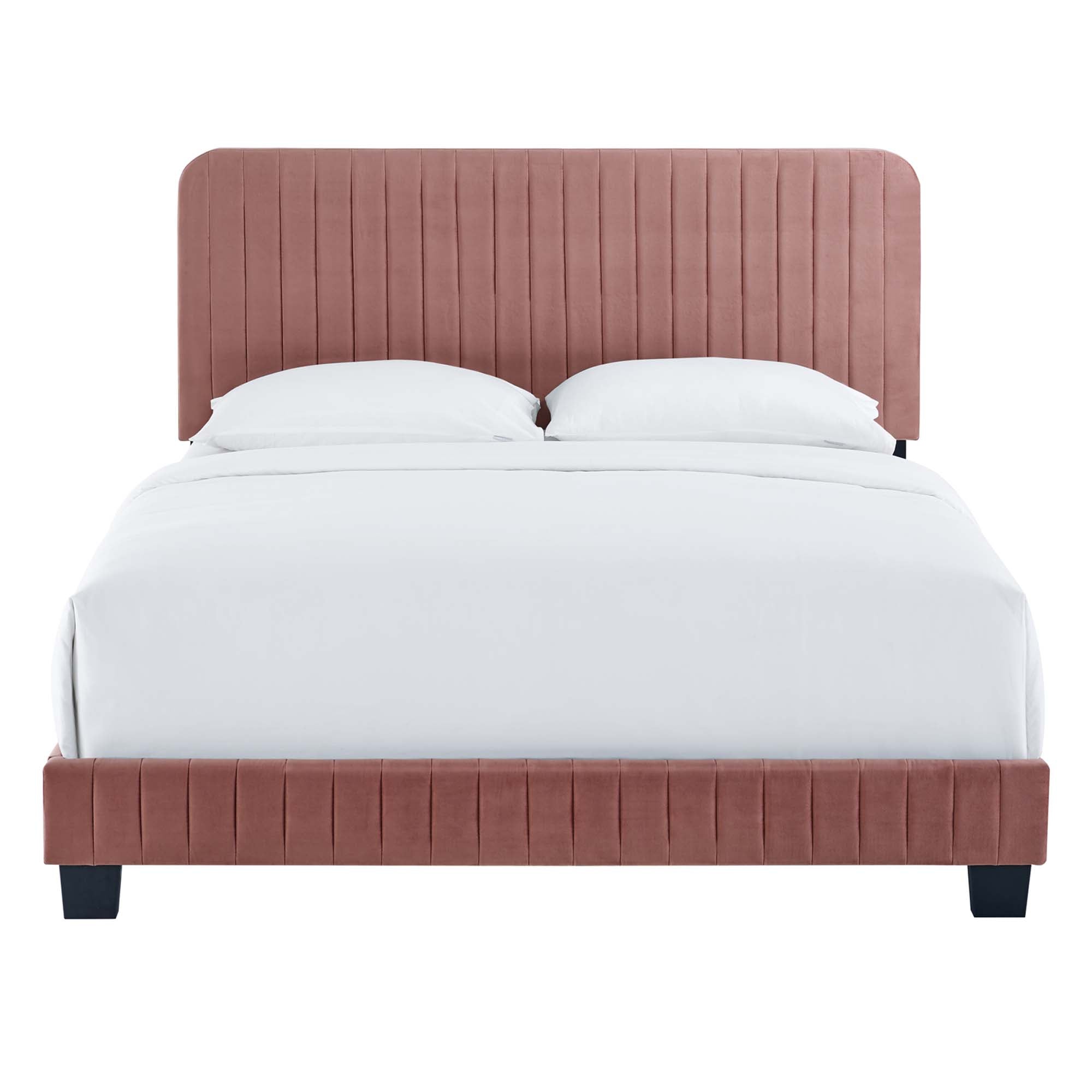 Celine Channel Tufted Performance Velvet Platform Bed
