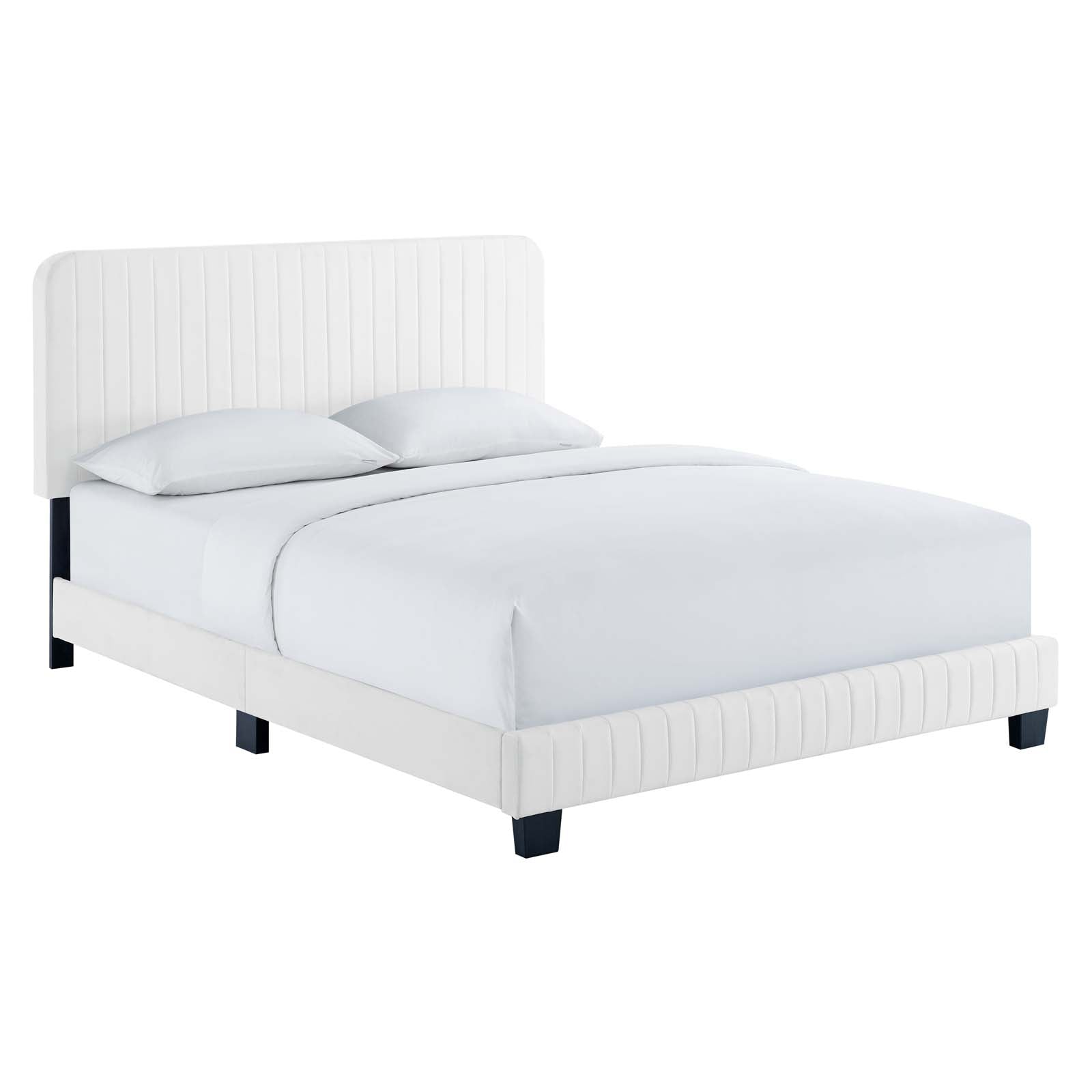 Celine Channel Tufted Performance Velvet Platform Bed-Bed-Modway-Wall2Wall Furnishings