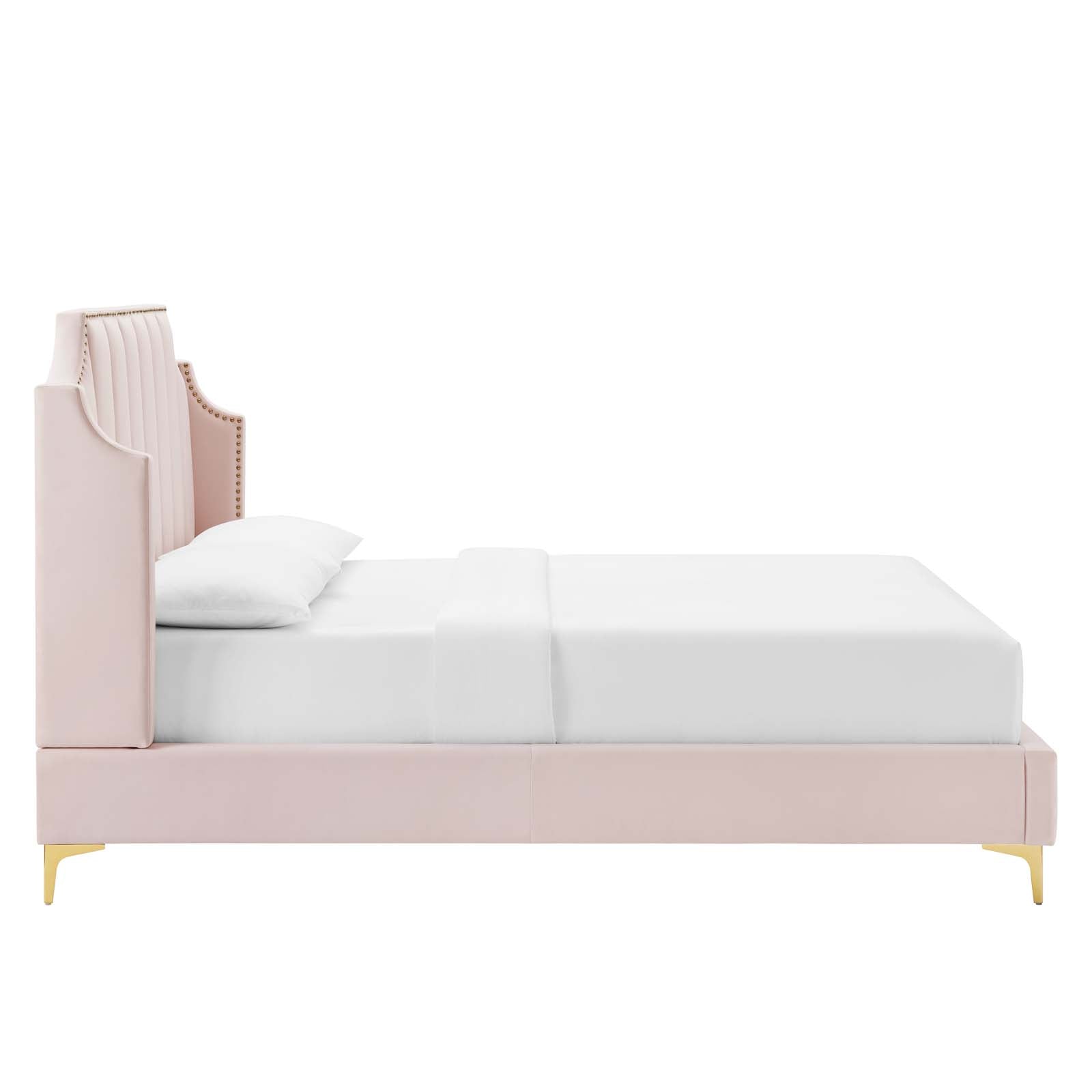 Daniella Performance Velvet Platform Bed-Bed-Modway-Wall2Wall Furnishings