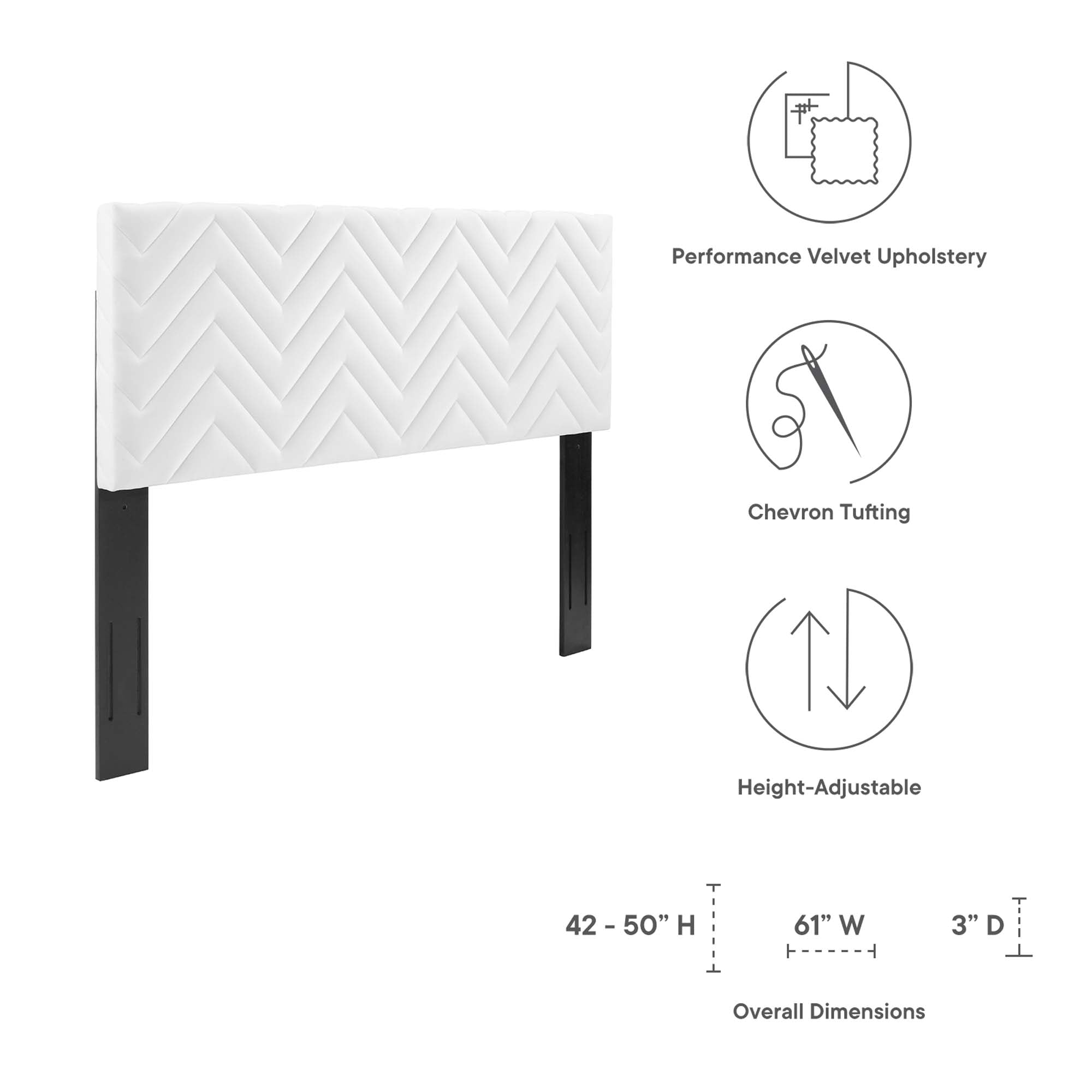 Mercy Chevron Tufted Performance Velvet Headboard