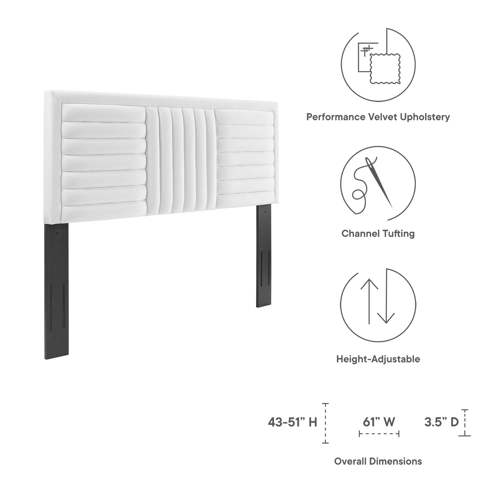 Believe Channel Tufted Performance Velvet / Headboard