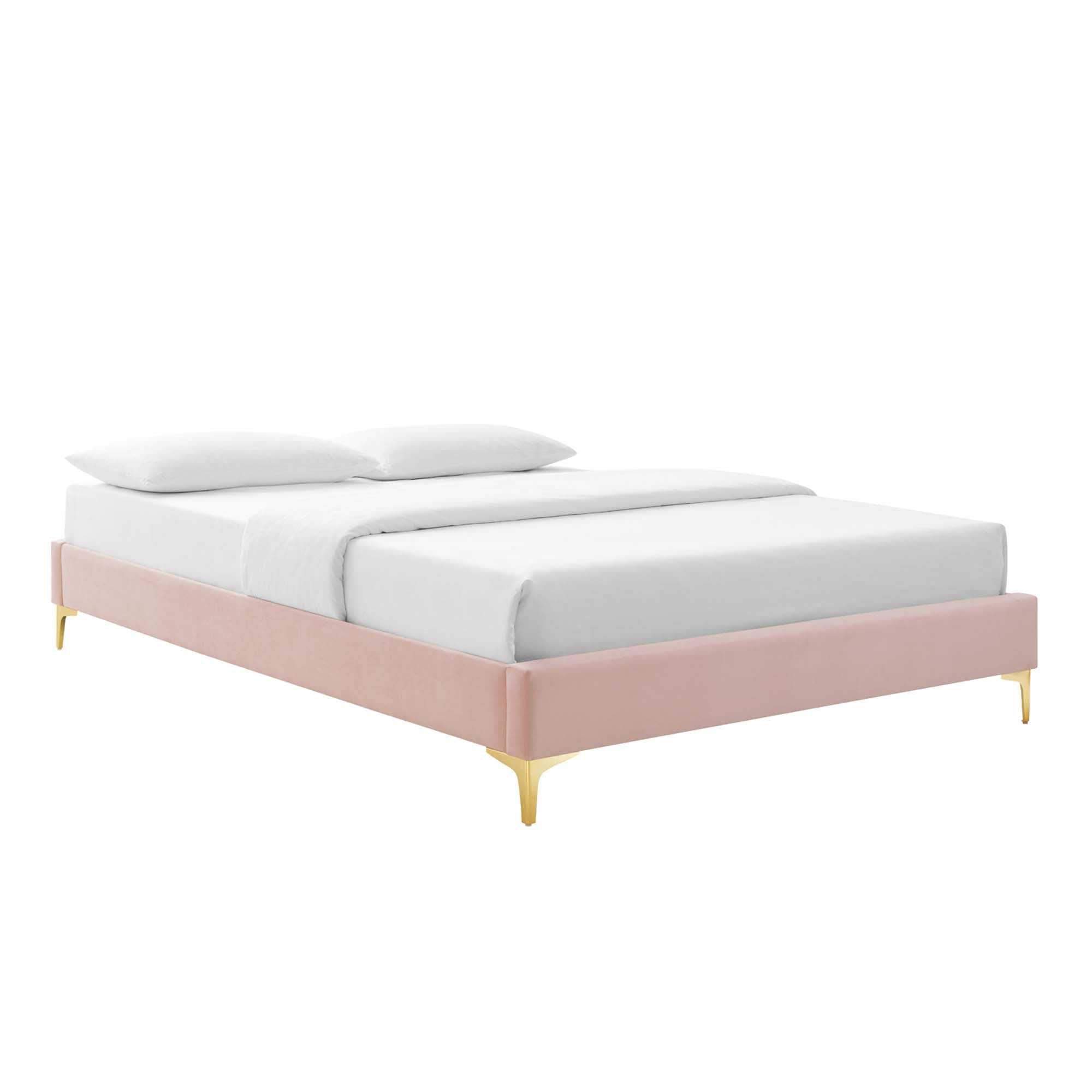 Amber Tufted Performance Velvet Platform Bed
